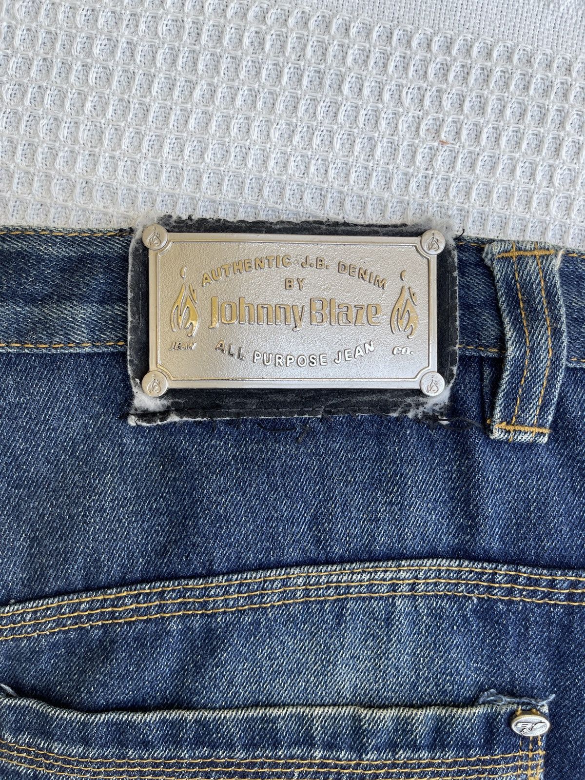 JNCO Rare Vintage 90s🔥JOHNNY BLAZE🔥Embroidered Baggy Jeans Size US 34 / EU 50 - 15 Thumbnail