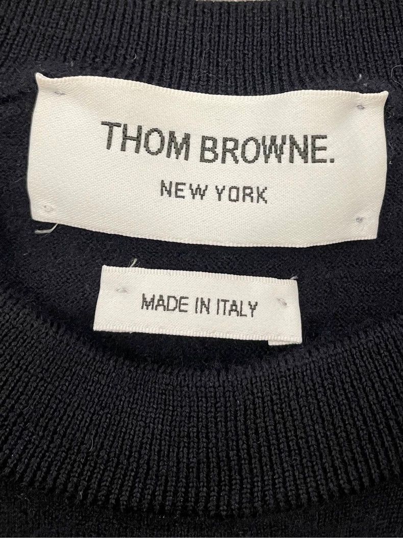 Thom Browne Thom browne Dark blue double-sleeved label color stripe woo Size US L / EU 52-54 / 3 - 5 Thumbnail