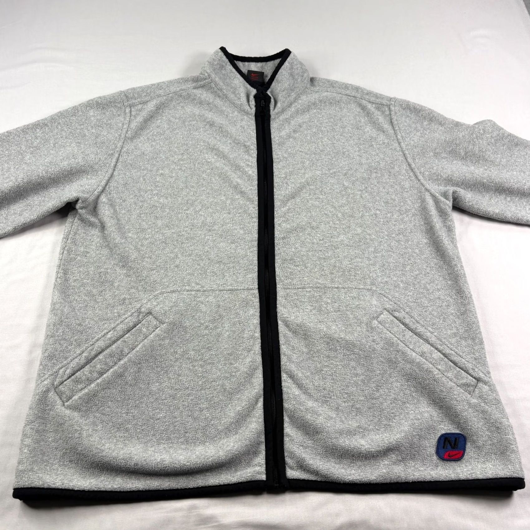 Nike VINTAGE Nike Jacket Mens L Gray Fleece Full Zip Pockets 90s Windbreaker Casual Size US L / EU 52-54 / 3 - 3 Thumbnail