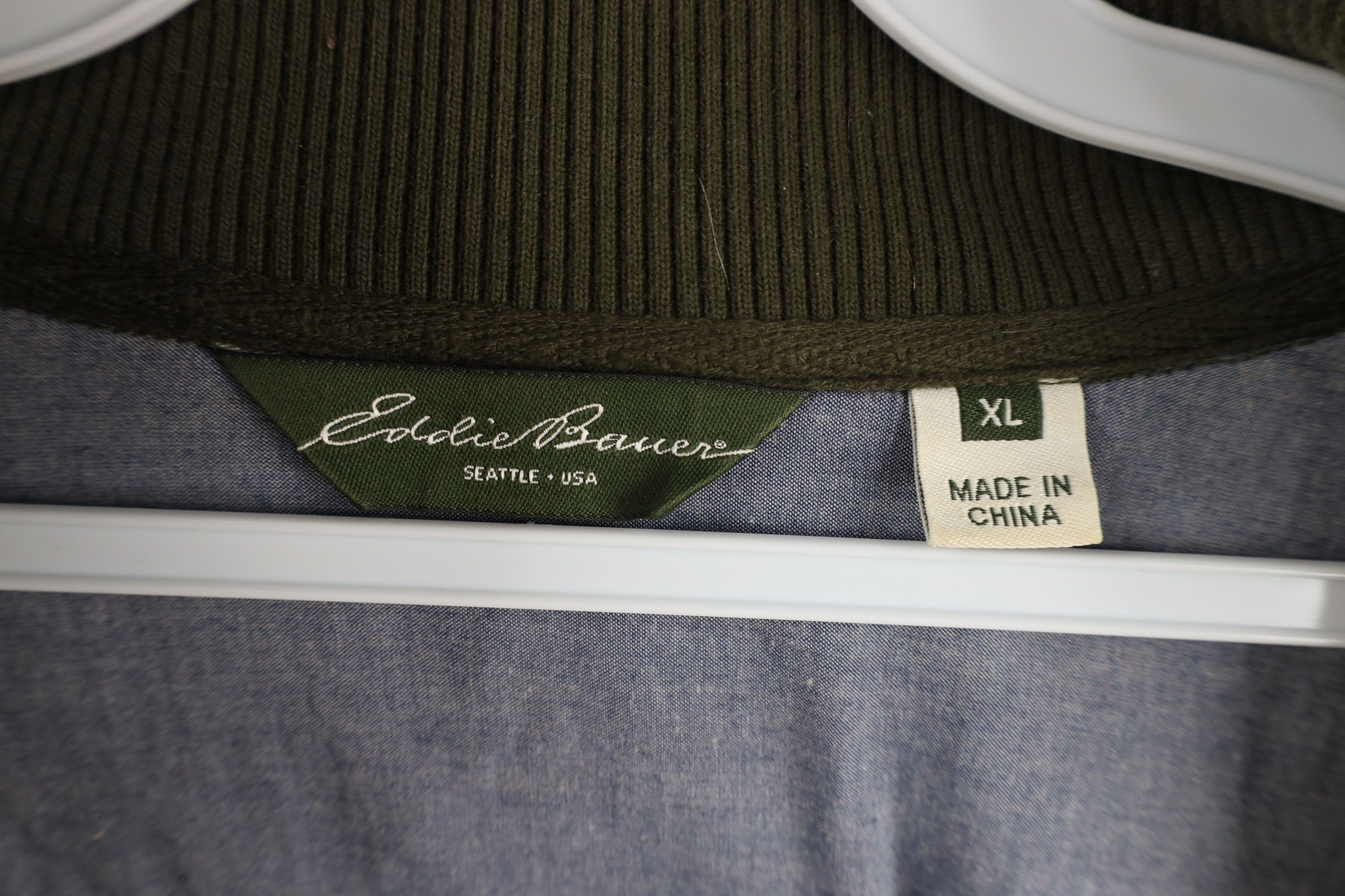Eddie Bauer × Vintage Vintage Eddie Bauer Ribbed Knit Half Zip Pullover Sweater Size US XL / EU 56 / 4 - 9 Thumbnail