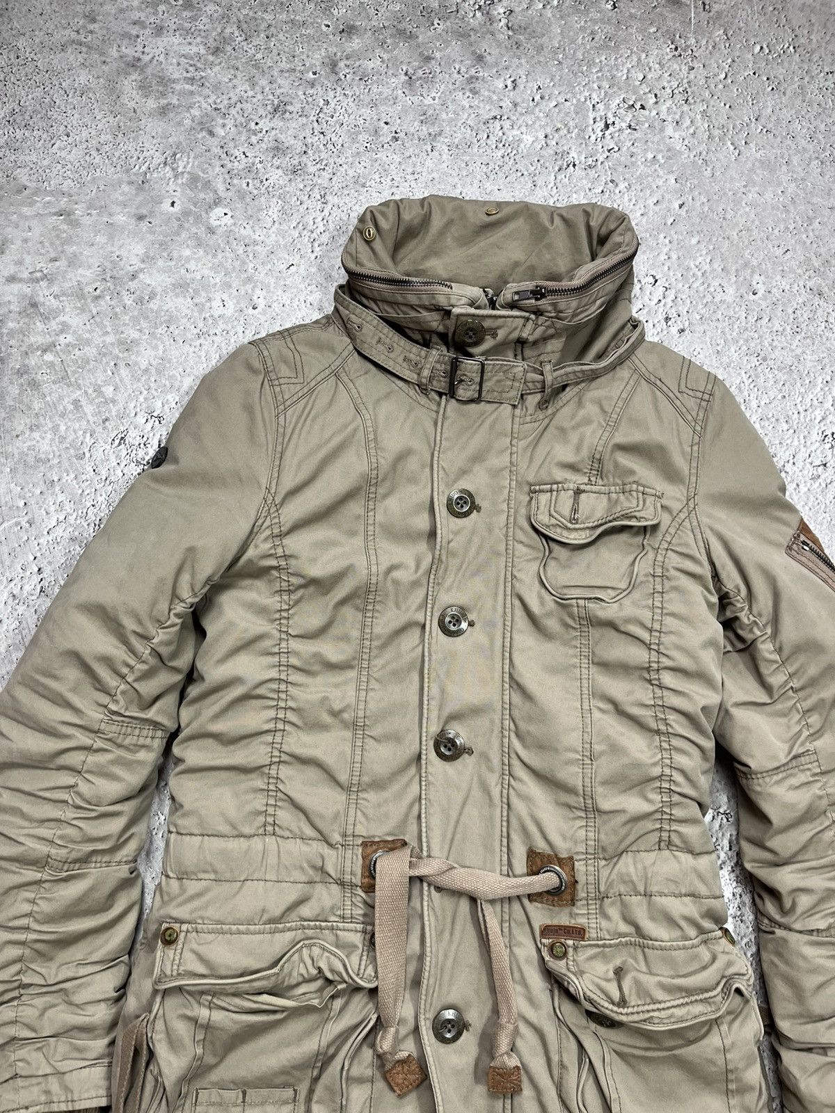 khujo Khujo Women’s Khaki Military Cargo Parka Jacket Coat Size L Size S / US 4 / IT 40 - 3 Thumbnail