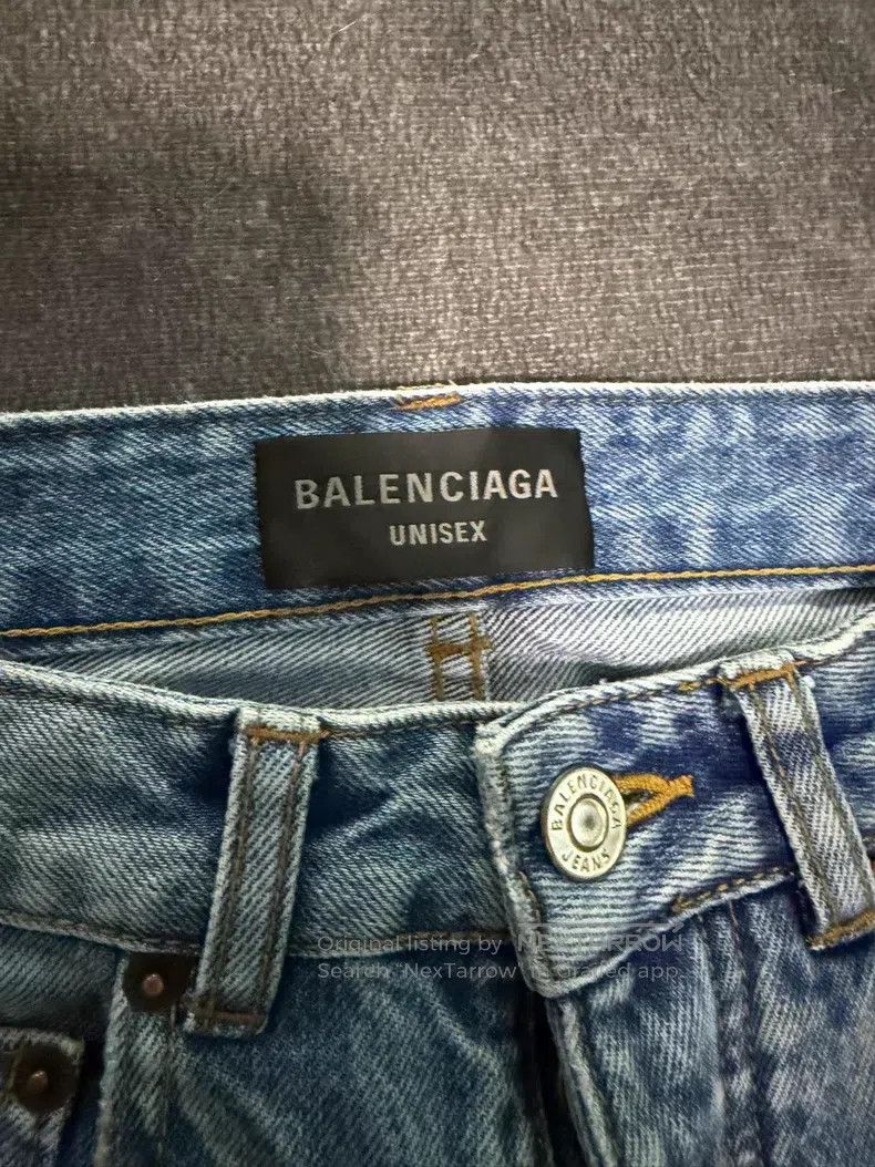 Balenciaga Balenciaga size XS Ripped Effect Zip Straight Jeans Size US 27 - 3 Thumbnail