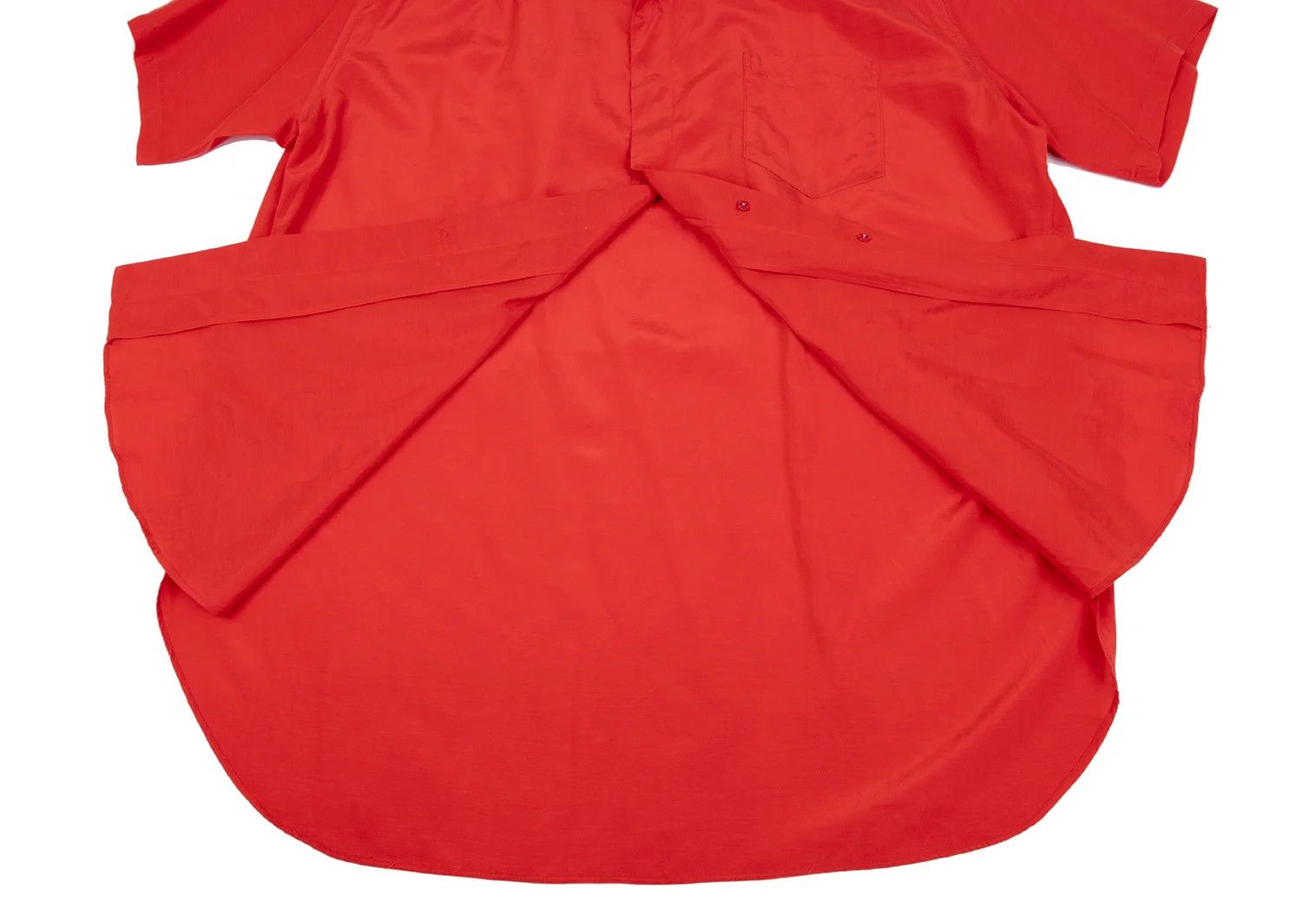 Yohji Yamamoto Yohji Yamamoto Gathered Open Collar Shirt Red Size US M / EU 48-50 / 2 - 10 Thumbnail