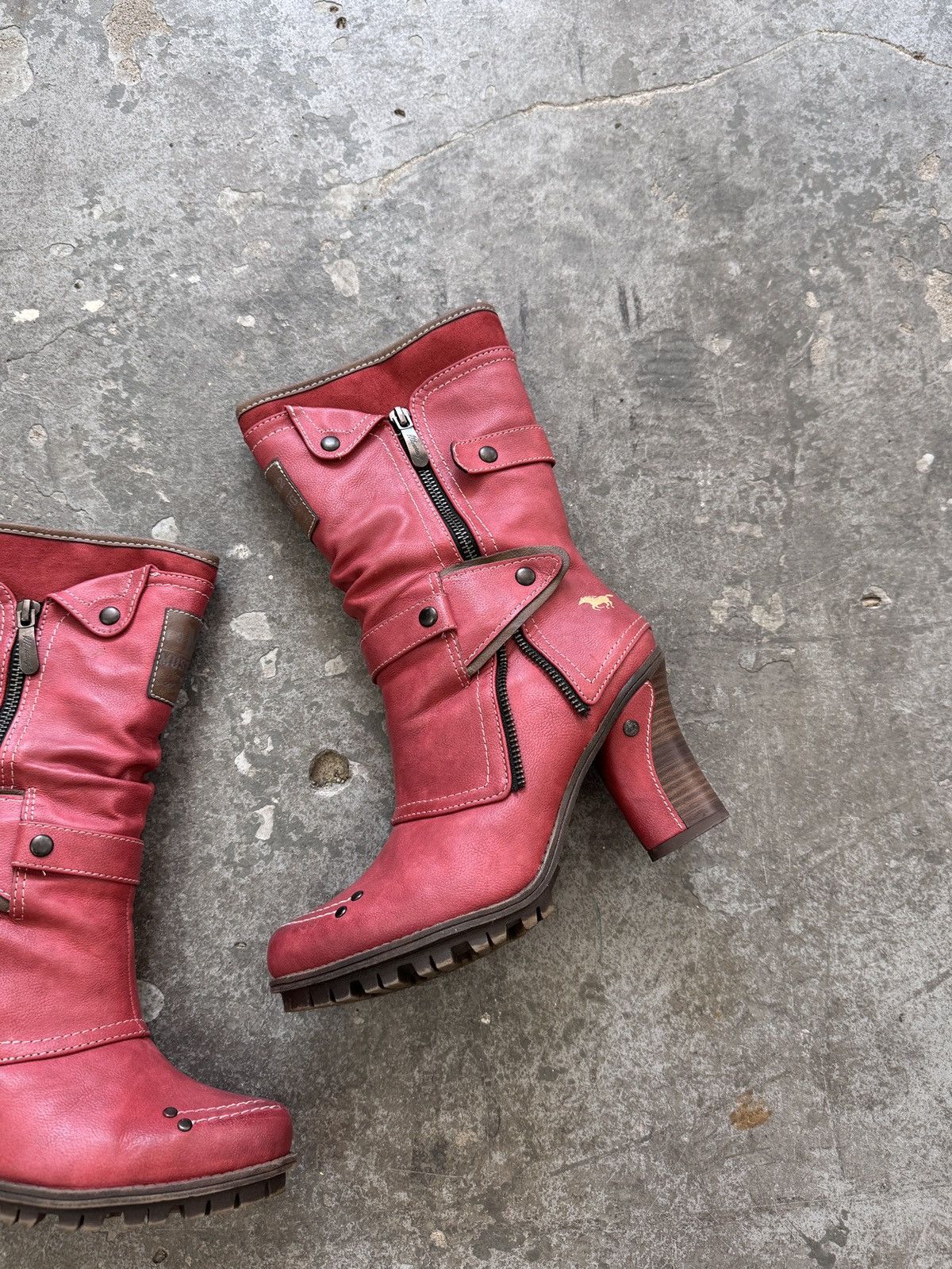 Vintage Mustang Vintage Biker Heel Boots Size US 8 / IT 38 - 3 Thumbnail
