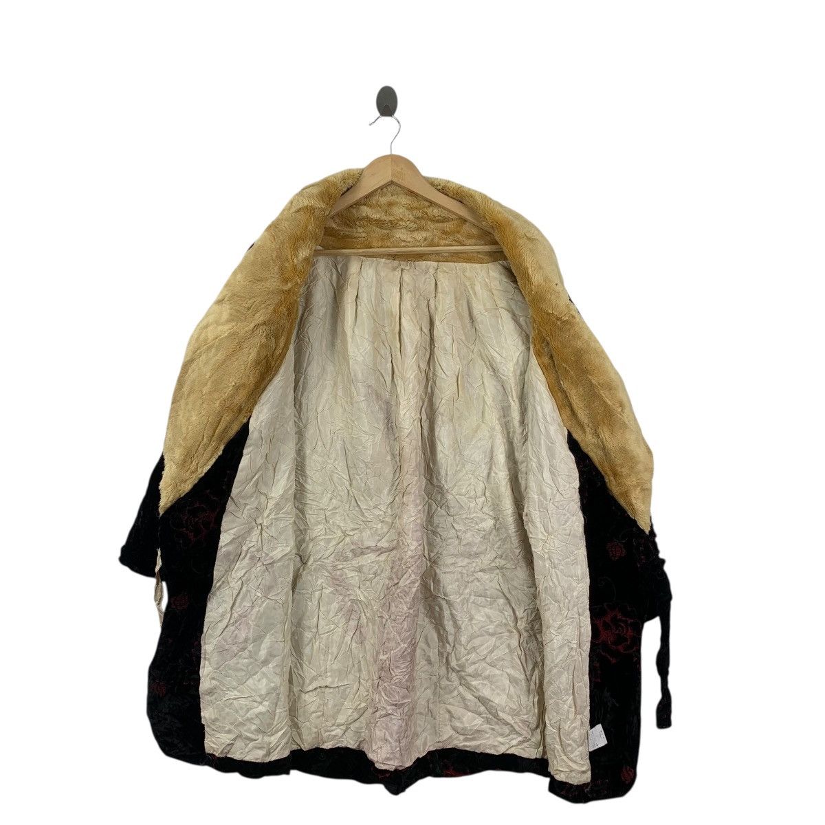 Vintage Vintage 70s KIMONO JAPAN FLORAL ROSE Velvet Haori Robe Coat Size XXL / US 16-18 / IT 52-54 - 7 Thumbnail