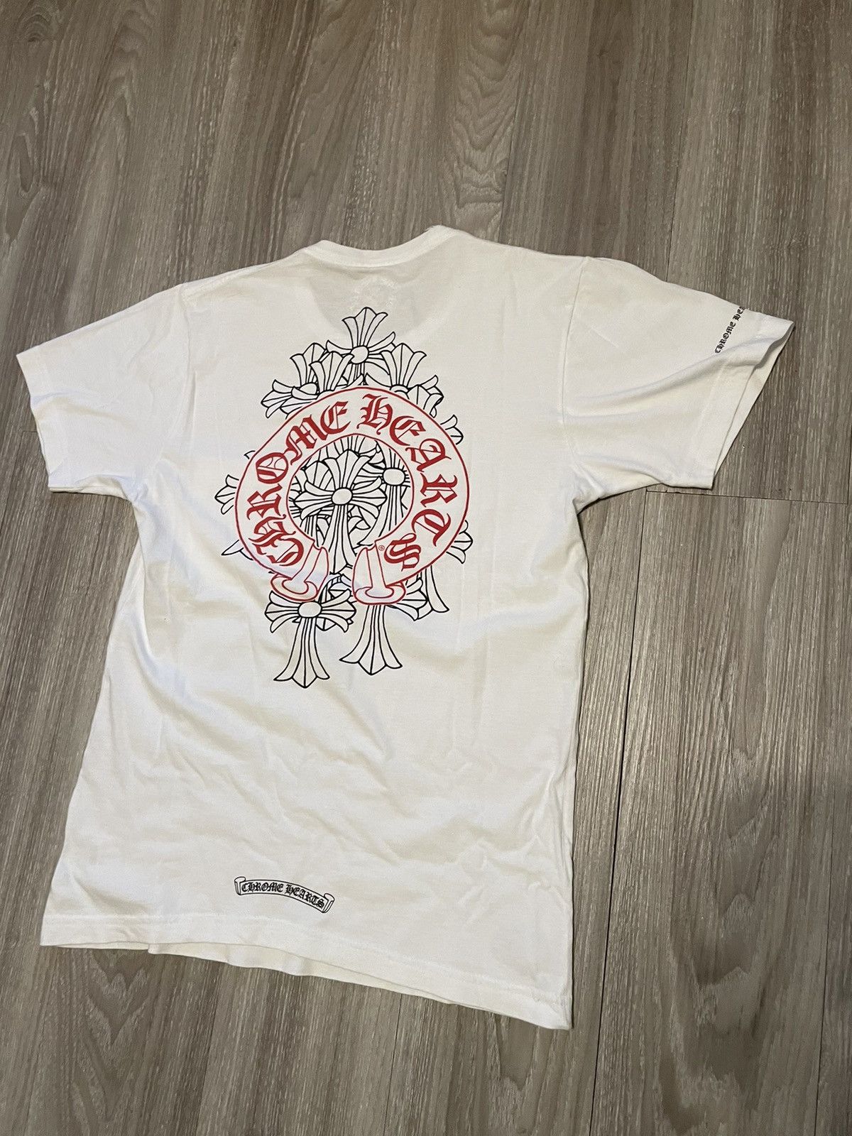 image of Chrome Hearts Red Cemetery T-Shirt in White, Men's (Size Small)