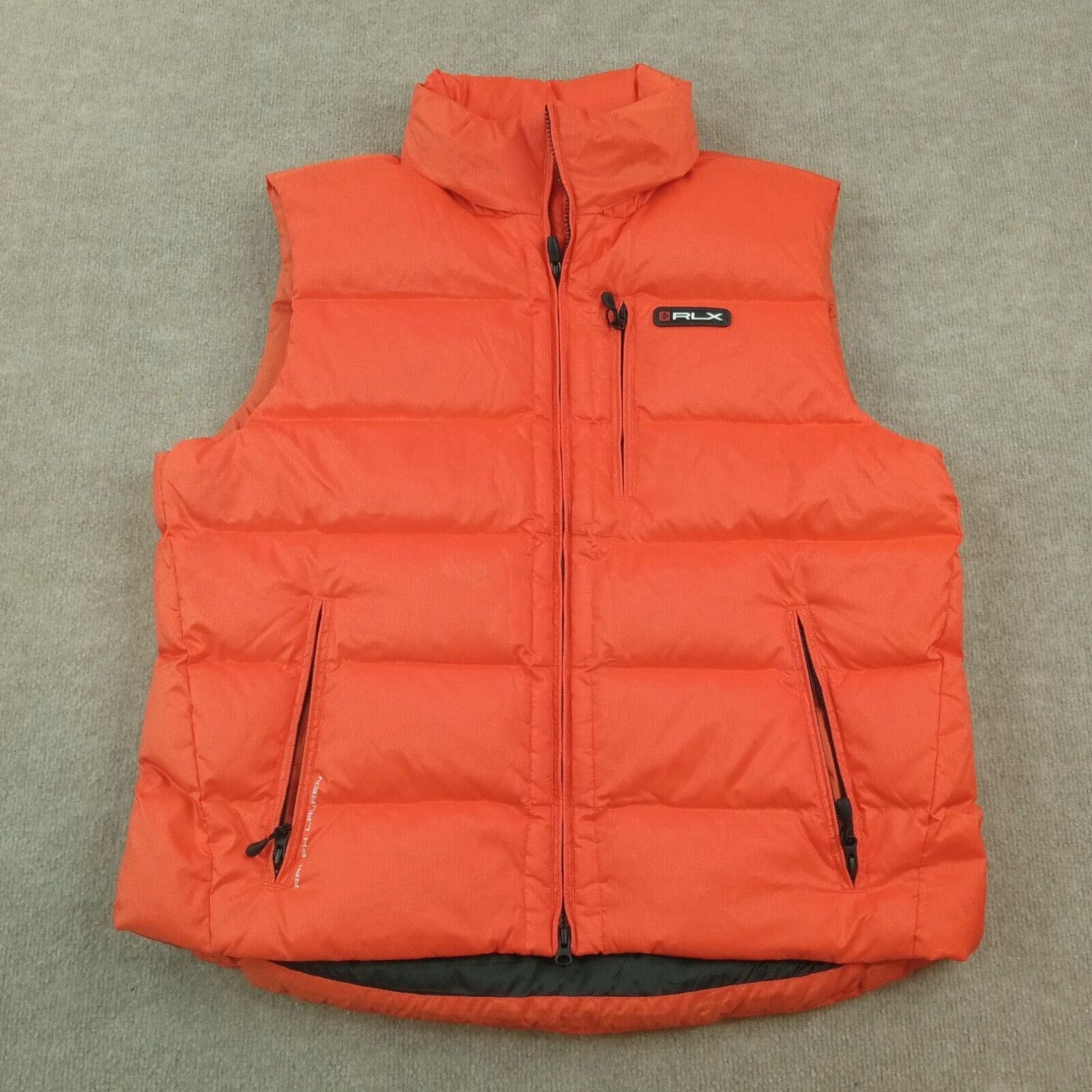 Image of Vintage Rlx Ralph Laurent Vest Mens Extra Large Orange Down Puffer Outdoors Full Zip in White (Size