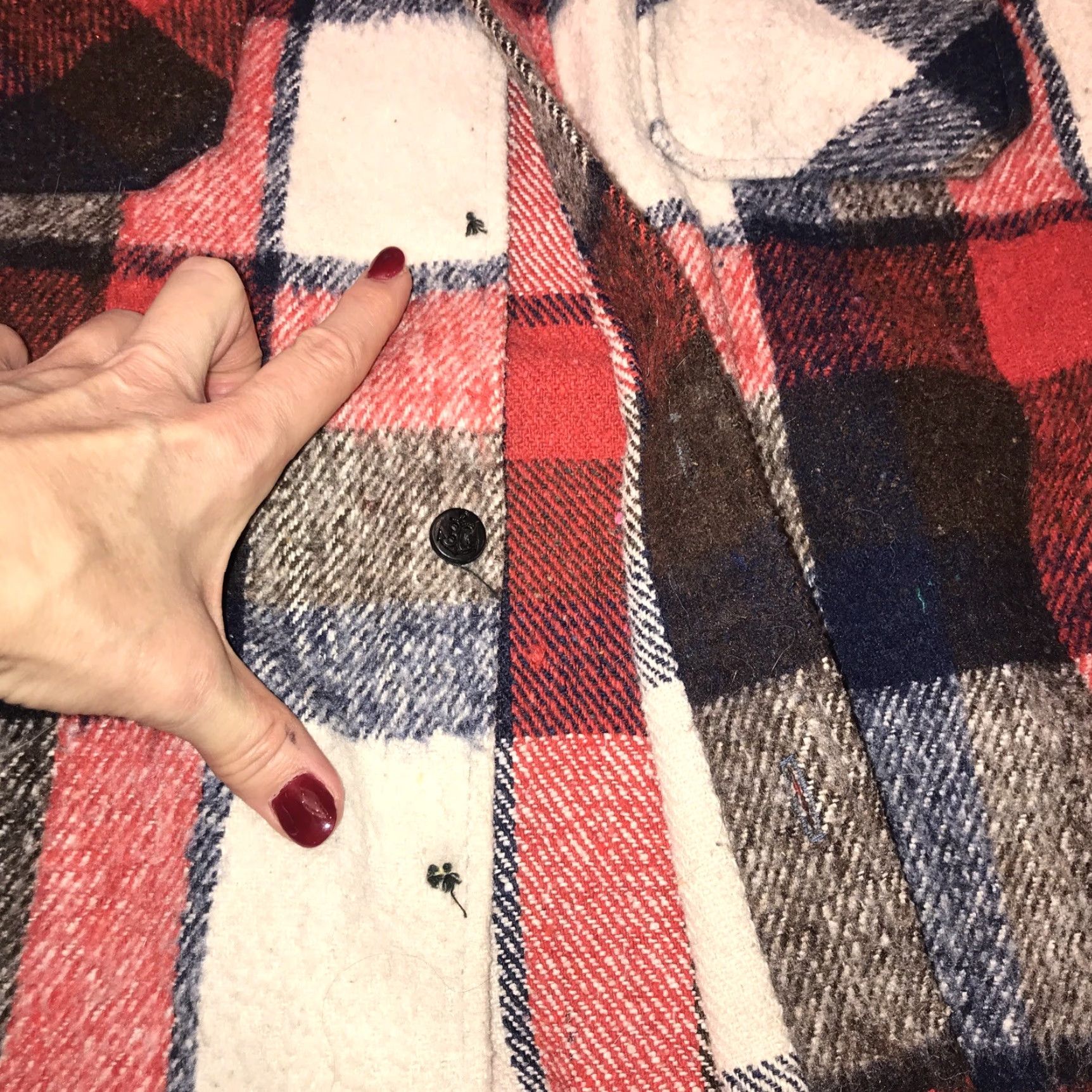 Vintage VINTAGE Montgomery Ward CPO Shirt Jacket Wool Linen Plaid Wool Blend 1970s Medium Mens Red Blue Size US M / EU 48-50 / 2 - 4 Thumbnail