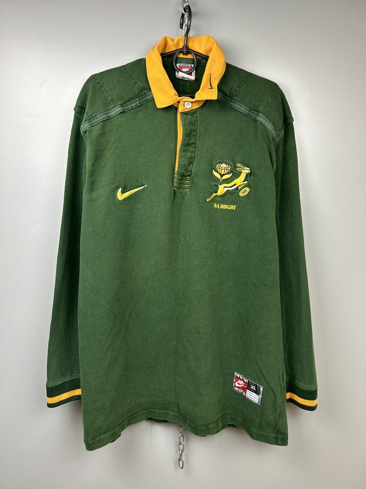 Nike × Vintage Vintage 90s Nike South Africa SA Rugby Long Sleeve Jersey Size US XL / EU 56 / 4 - 1 Thumbnail