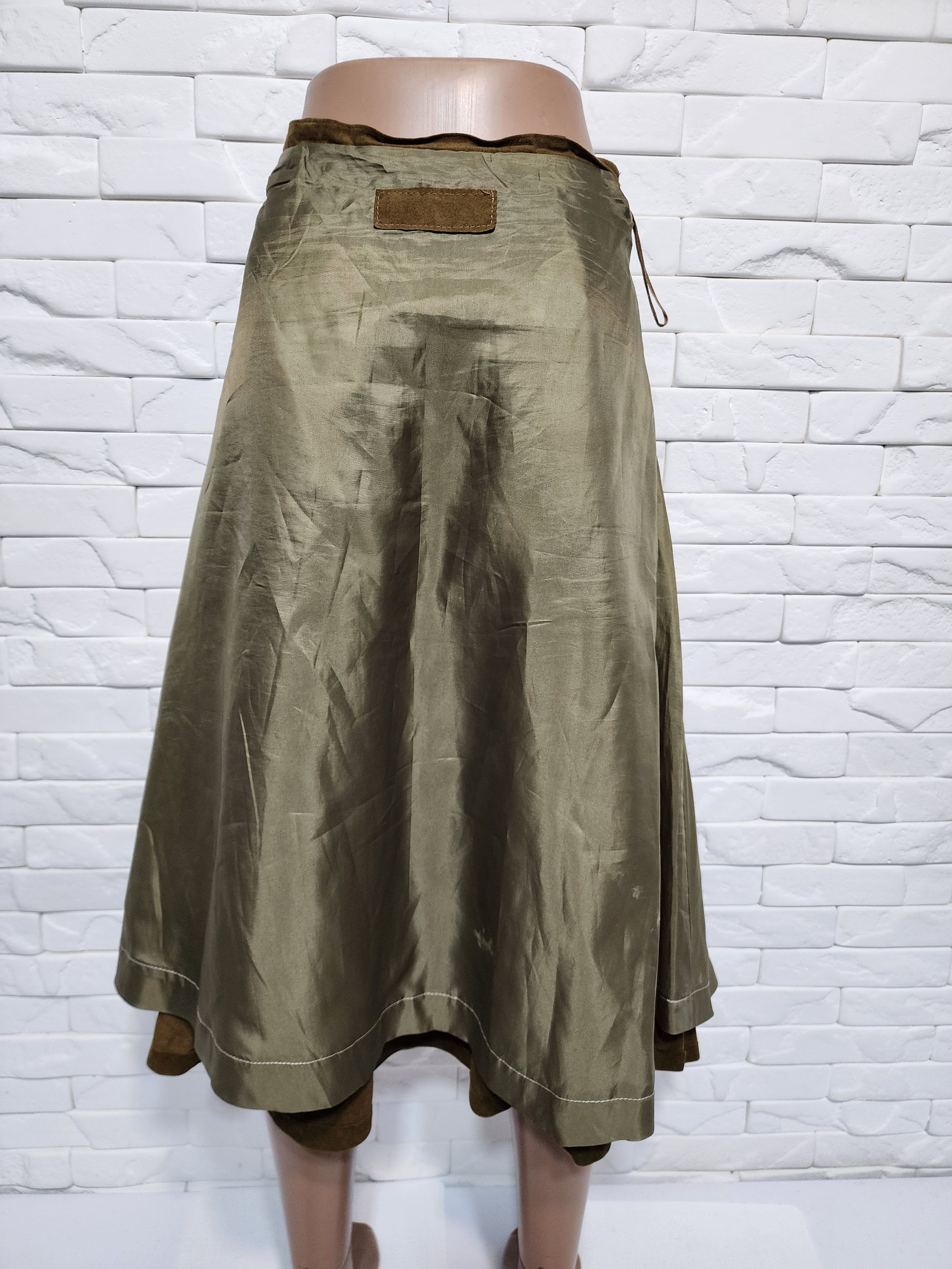 Genuine Leather Genuine Brown Leather Skirt Size 38" / US 16 / IT 52 - 7 Thumbnail