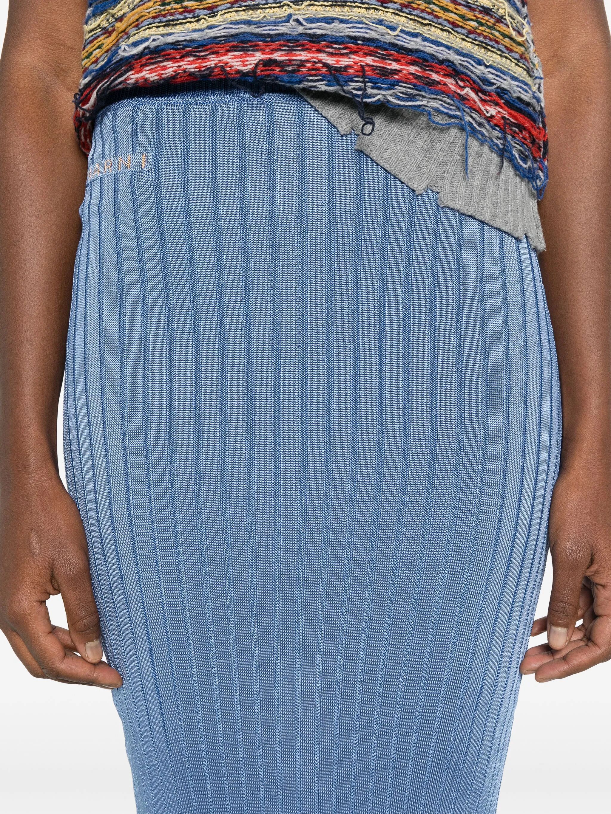 Marni o1f1d3z0725 Maxi Skirt in Blue Size 28" / US 6 / IT 42 - 5 Thumbnail