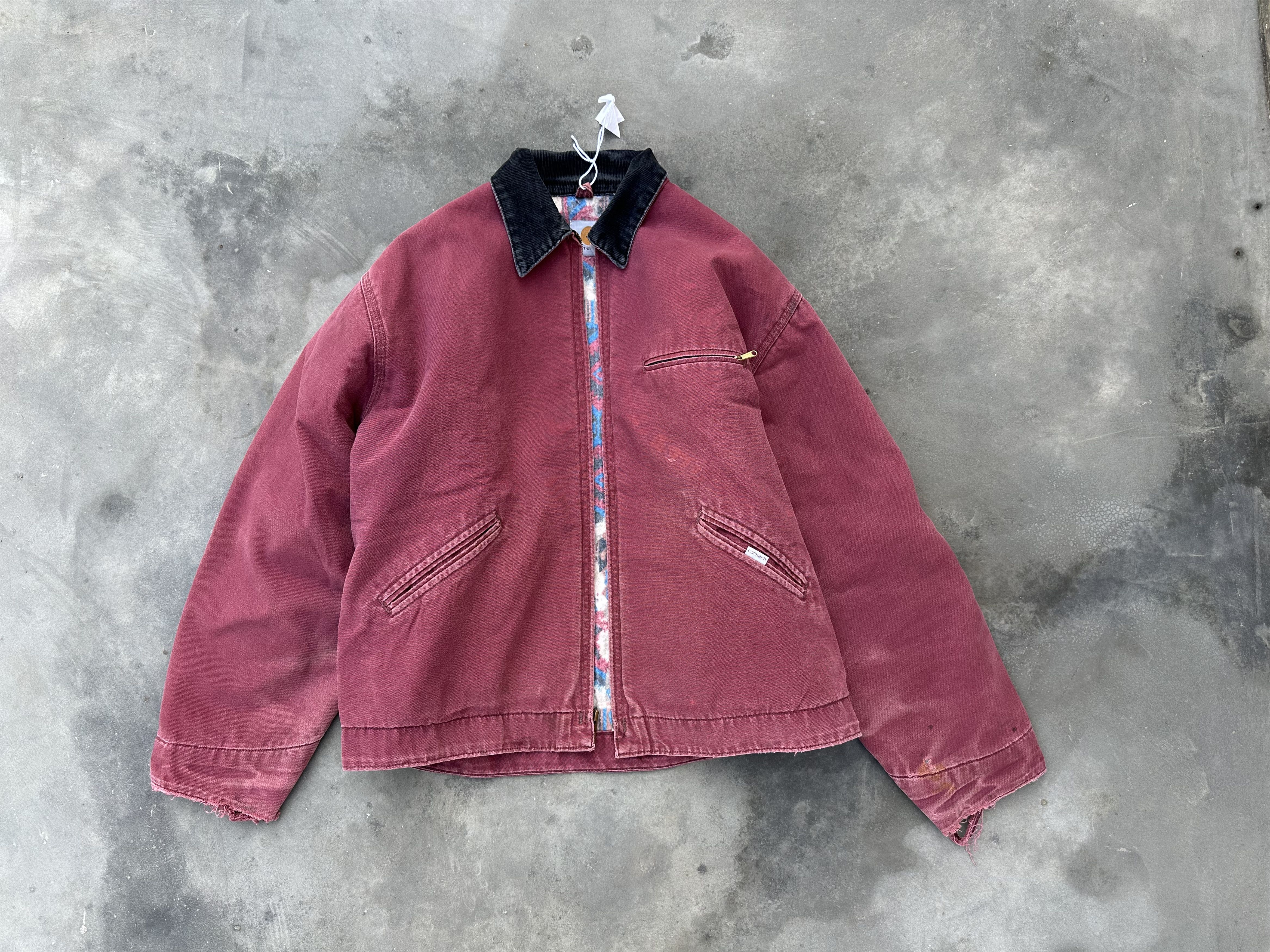 Carhartt Vintage 1980s Carhartt Faded Redwood Detroit Jacket Size US XL / EU 56 / 4 - 9 Thumbnail