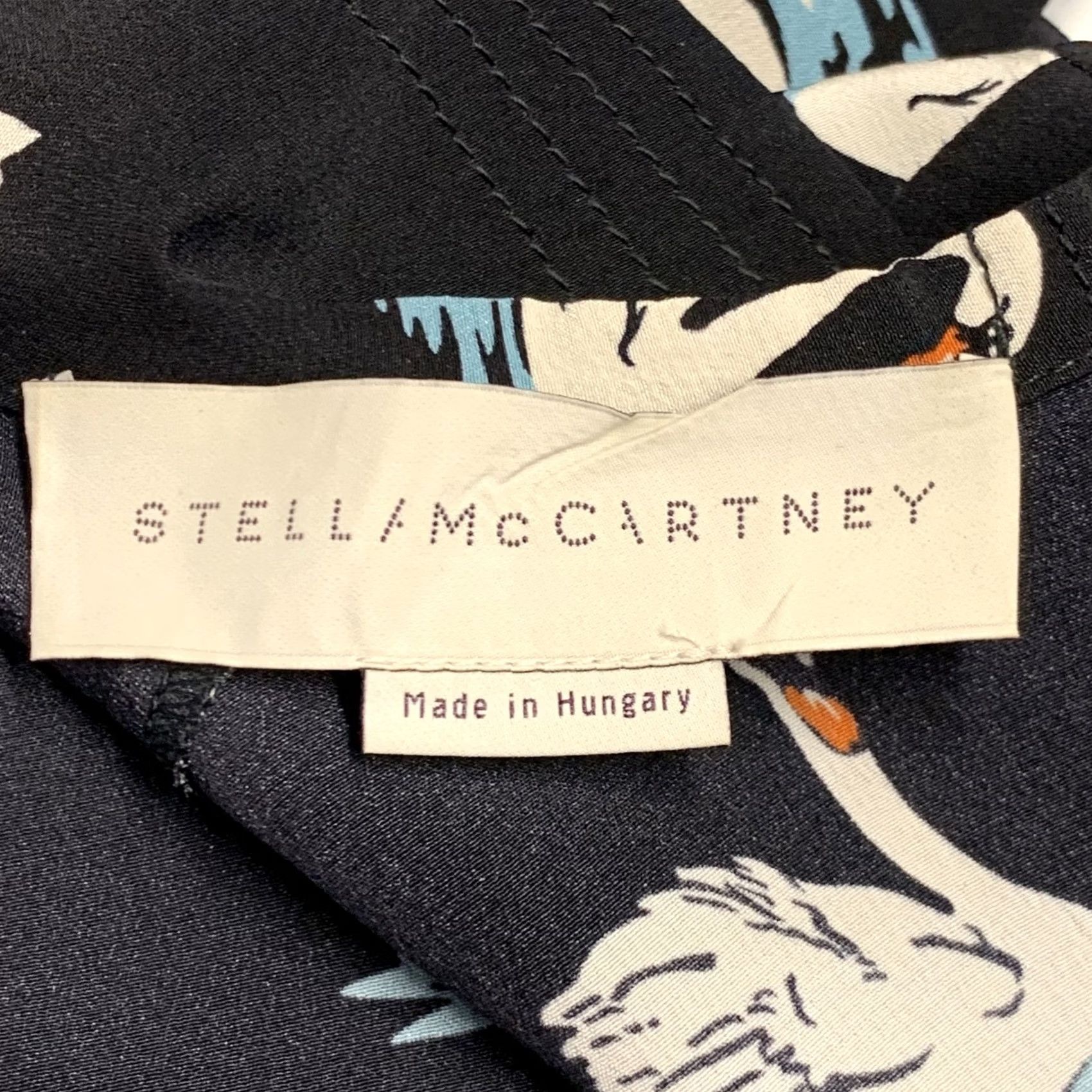Stella McCartney STELLA McCARTNEY Dress 2016 Size 2 Black White Blue Silk Swans Point Collar Dress Women Size XS / US 0-2 / IT 36-38 - 5 Thumbnail