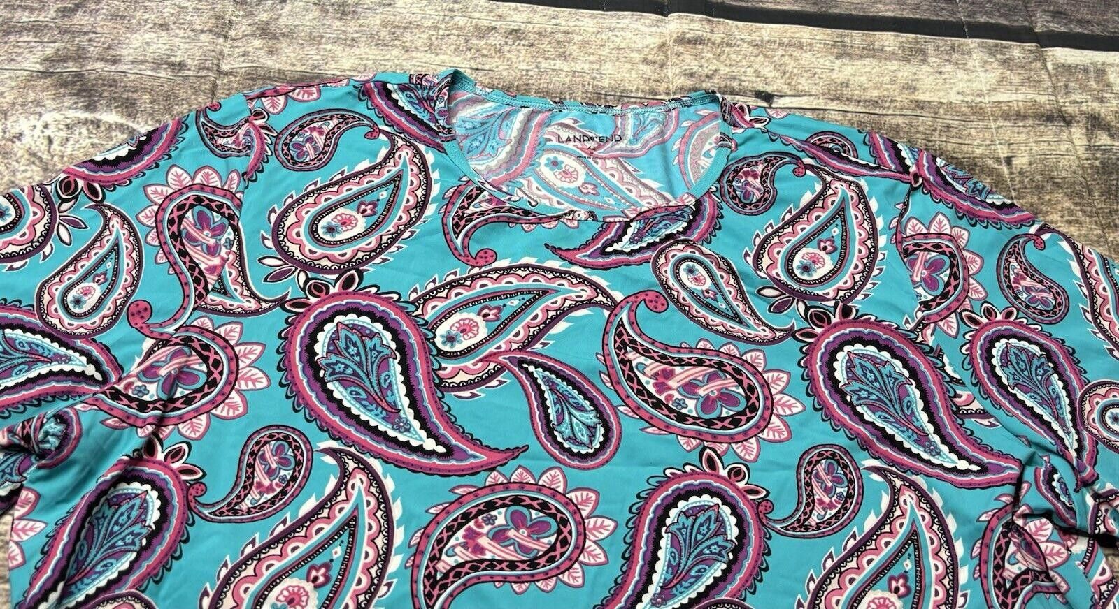 Lands' End Lands' End Top Women's XL 18 Paisley Nylon Stretch Beach Size XL / US 12-14 / IT 48-50 - 4 Thumbnail