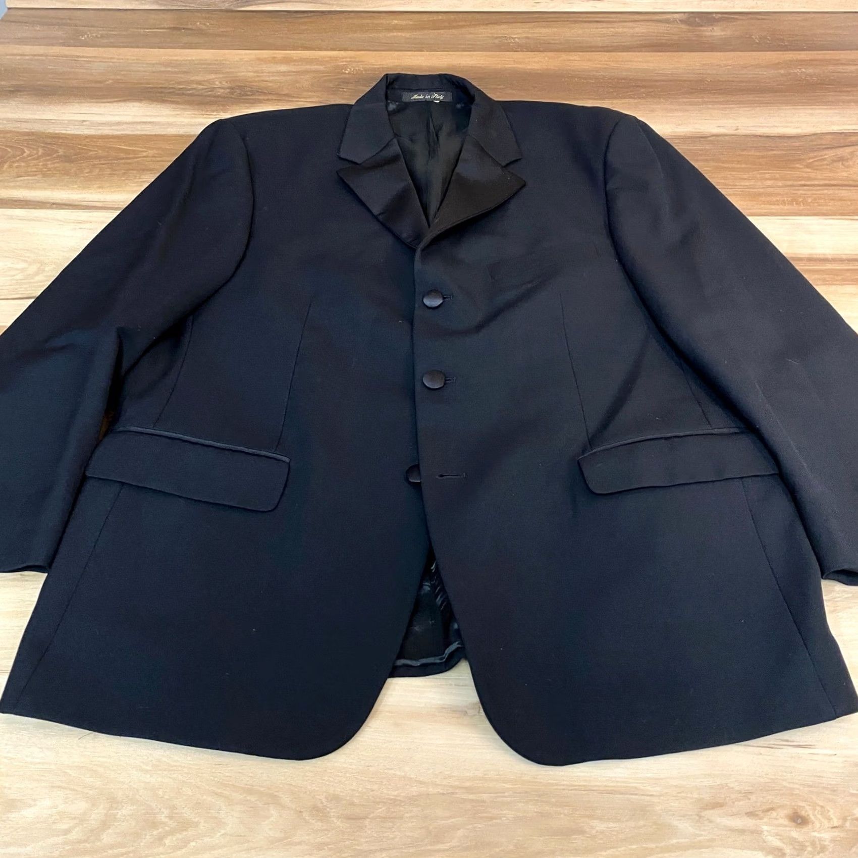 Pronto Uomo Pronto Uomo Mens Black Tuxedo Blazer 42S Wool Three-Button Formal Jacket Size 42R - 2 Thumbnail