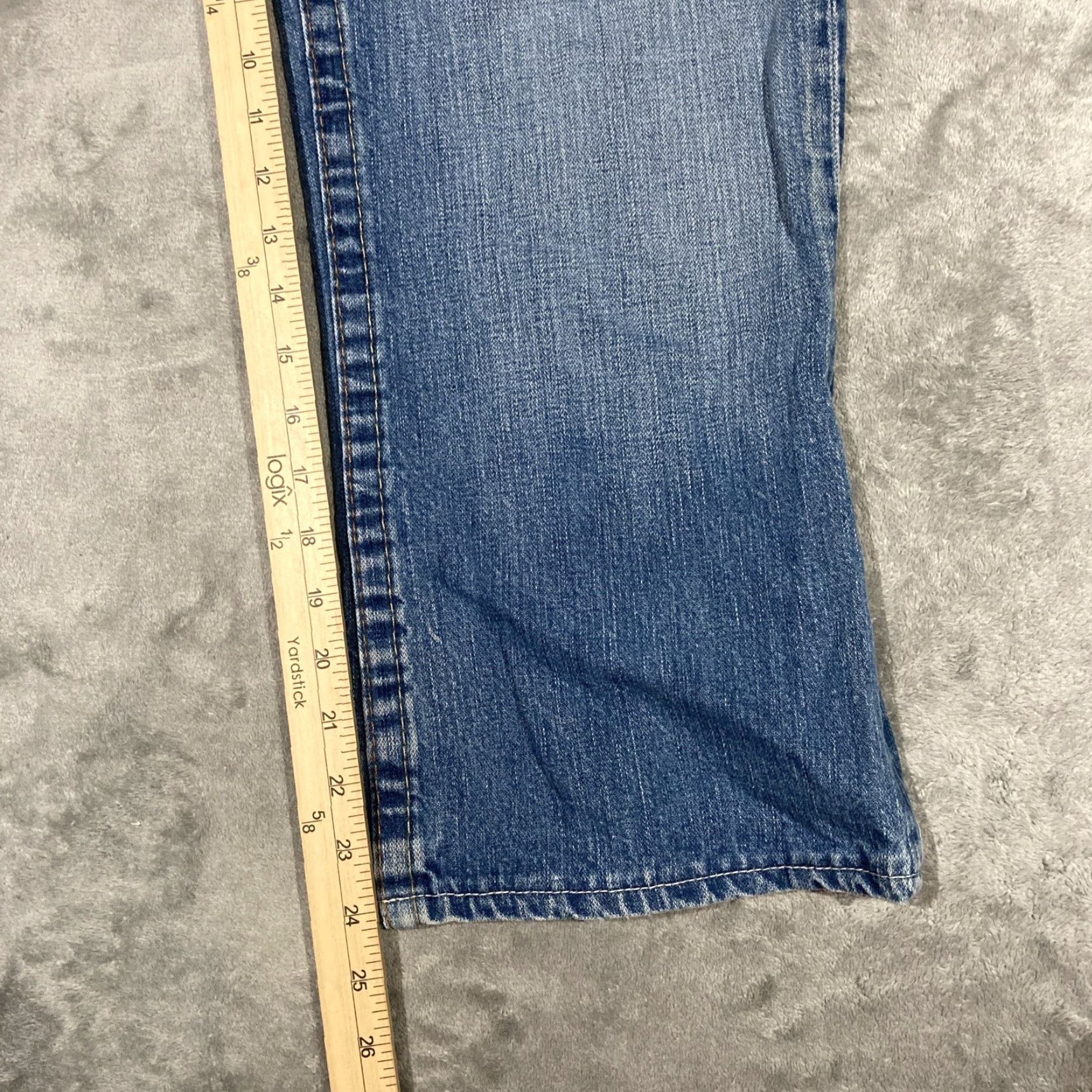 True Religion VINTAGE True Religion Billy Jeans Bootcut Flap Pocket Made In USA Billy Mens 35x24 90s USA Jeans Mens Blue Cotton Denim Embroidered Inseam 24 Size US 35 - 4 Thumbnail