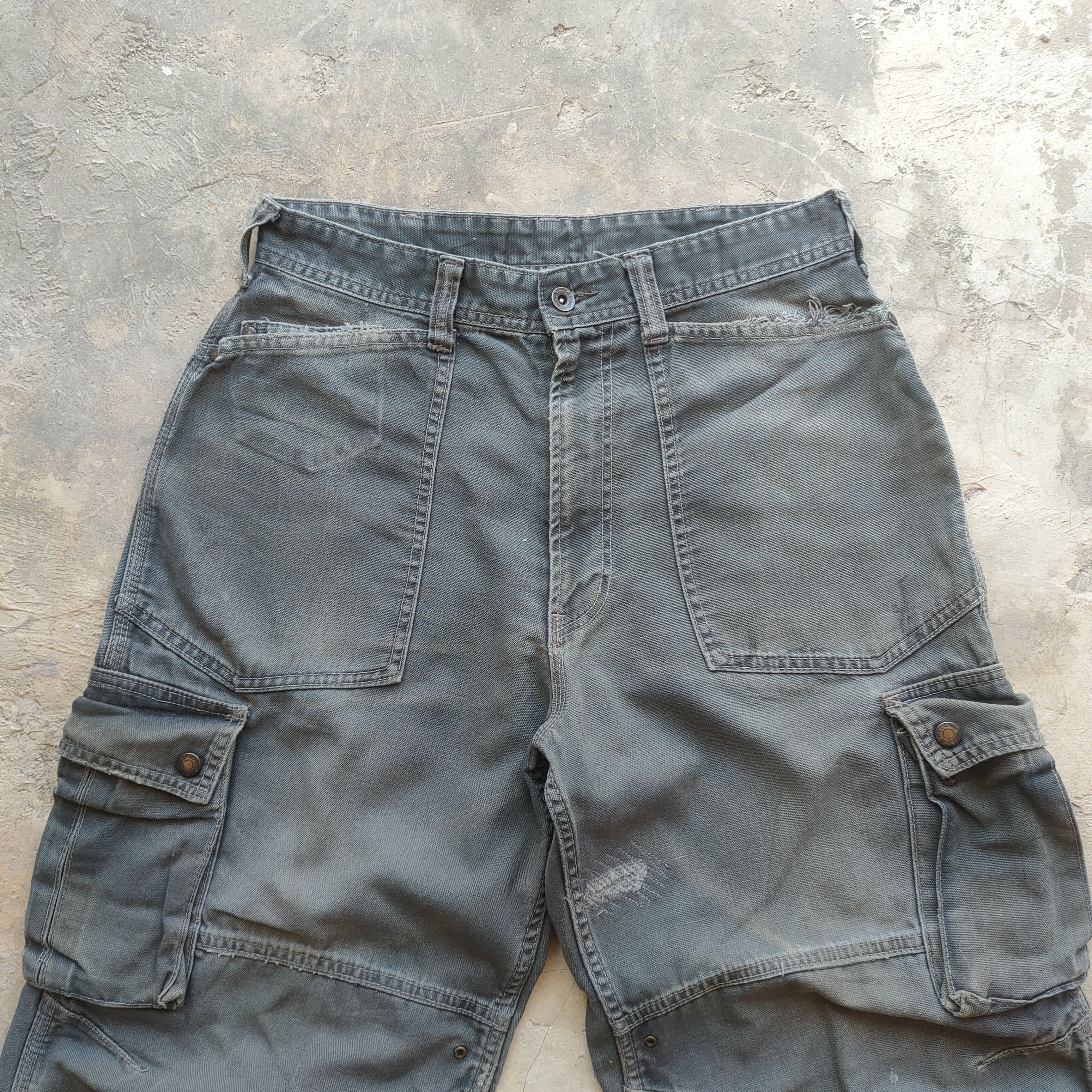 Japanese Brand W30 VINTAGE JAPANESE DISTRESSED FADED CARGO PANTS Size US 30 / EU 46 - 3 Thumbnail