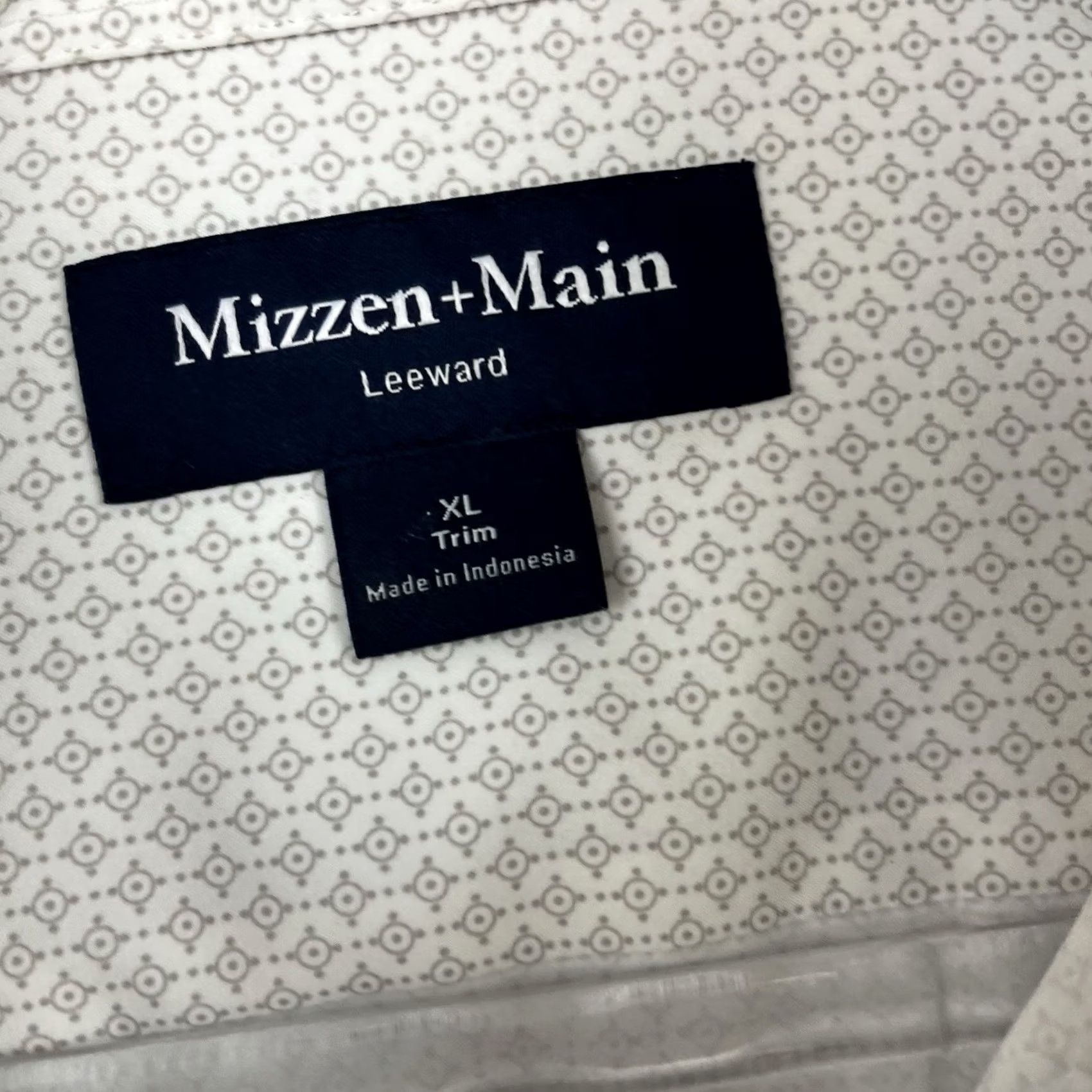 Mizzen+Main Mizzen+Main Shirt NEW NWT Mens XL White Circle Pattern Trim Fit LS Stretch Size US XL / EU 56 / 4 - 2 Thumbnail