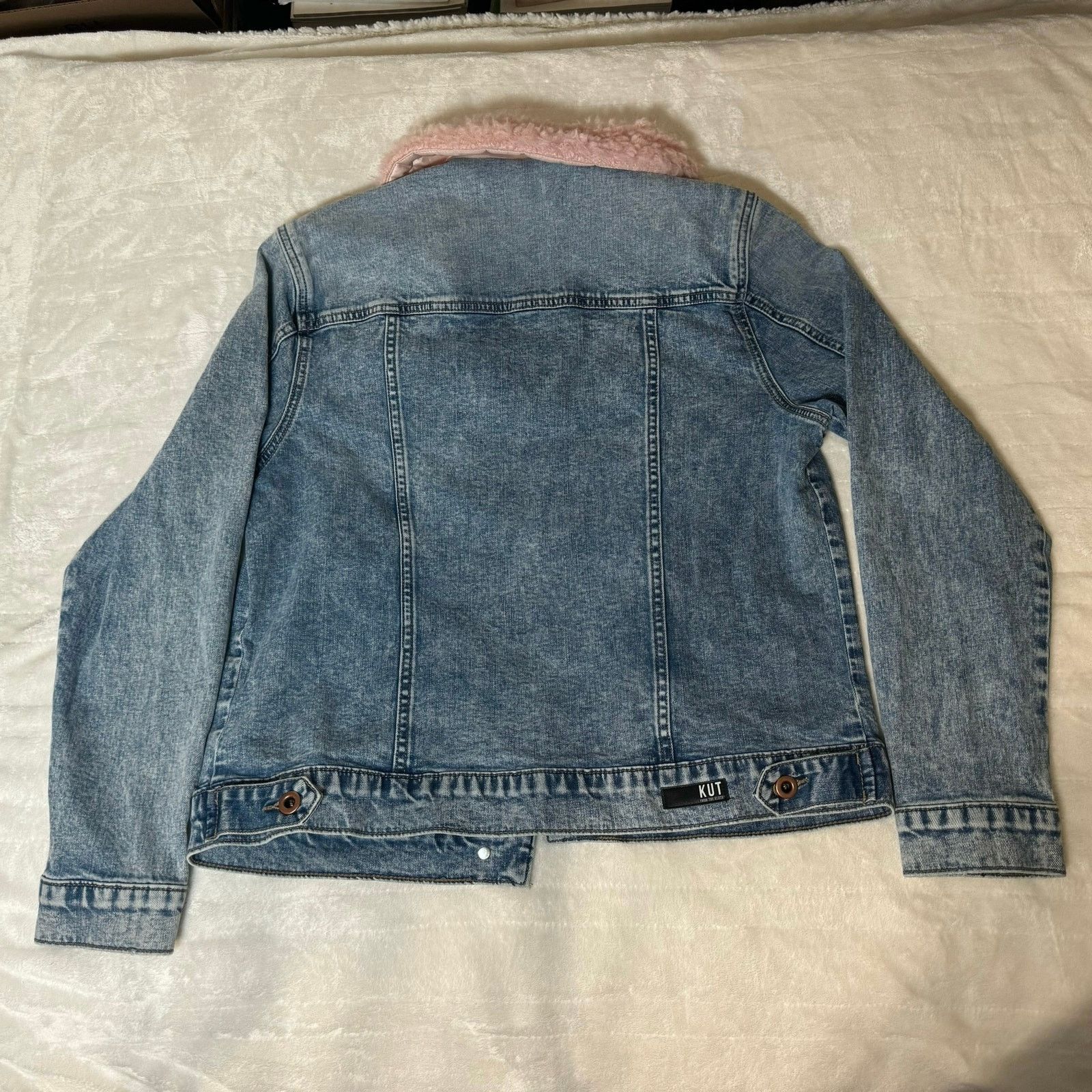 Unknown London Kut From The Kloth Denim Emma Boyfriend Jacket Faux Fur Trim Size M / US 6-8 / IT 42-44 - 6 Thumbnail