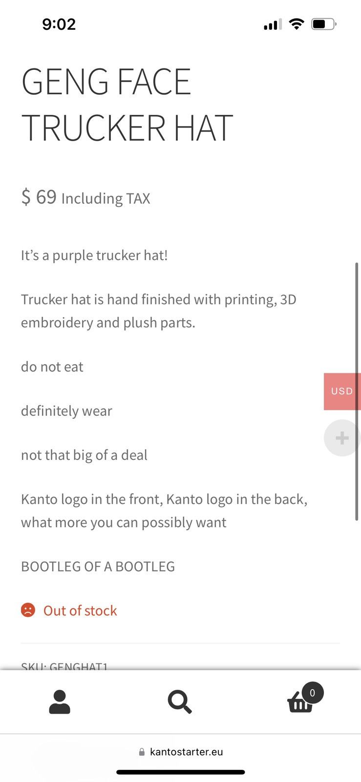 Other Kanto Starter Gengar LA Hat Size ONE SIZE - 8 Thumbnail