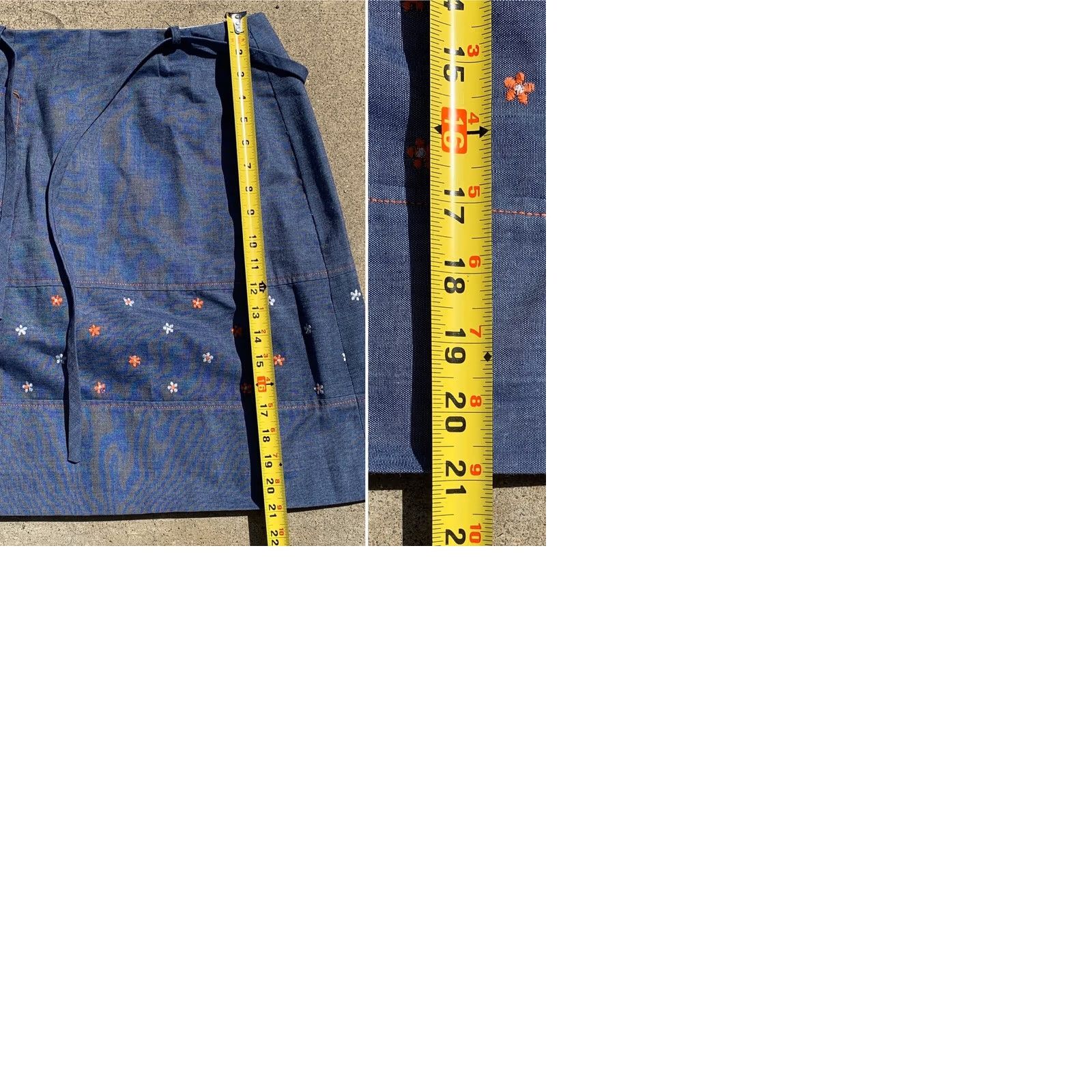 Vintage VINTAGE By David Smith Denim Skirt Skort 14 1960s 60s 70s Chambray Blue Size 36" / US 14 / IT 50 - 9 Thumbnail