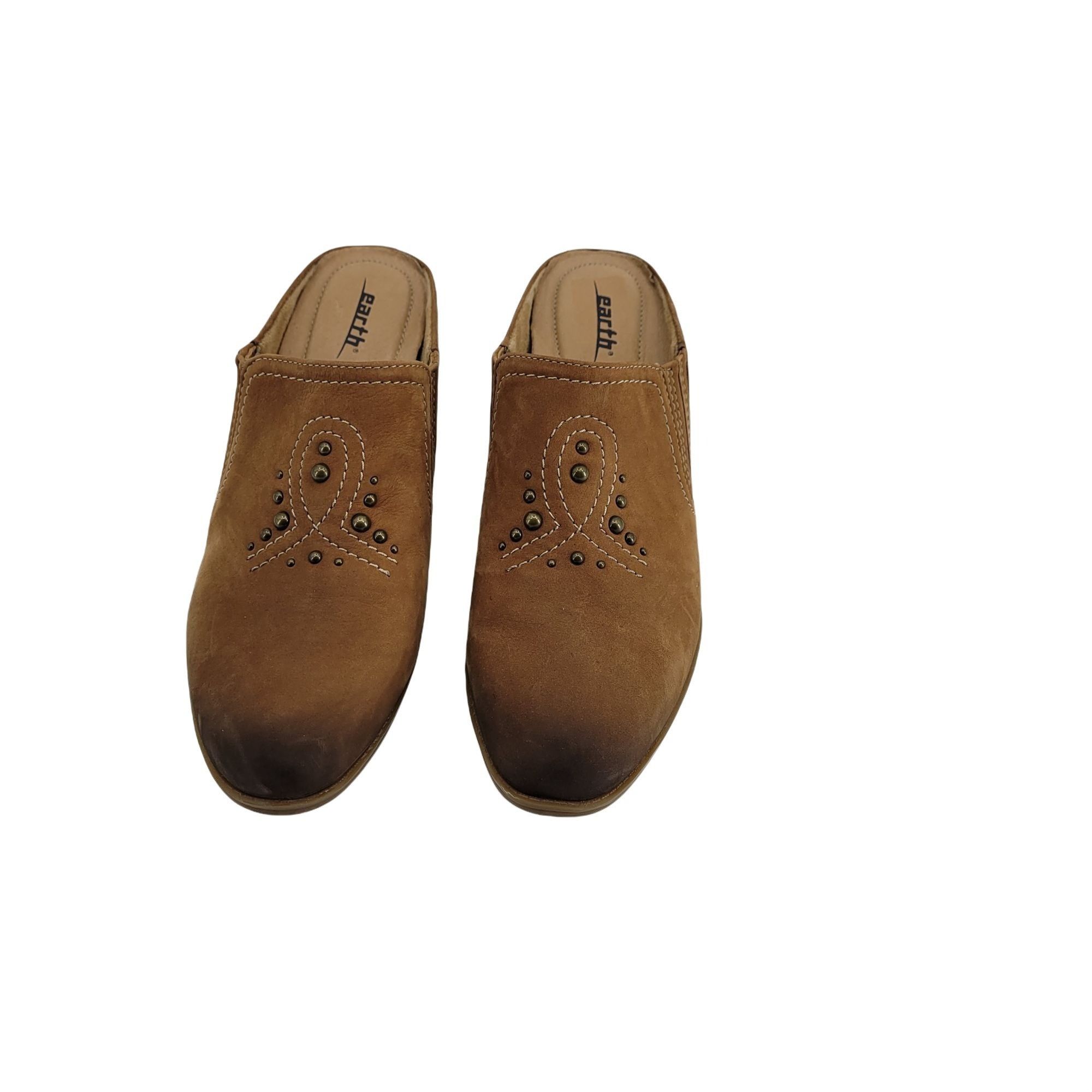 Other Earth Mendon Wide Leather Mules Sz 9D Brown Country Aged Dis Size US 9 / IT 39 - 6 Thumbnail