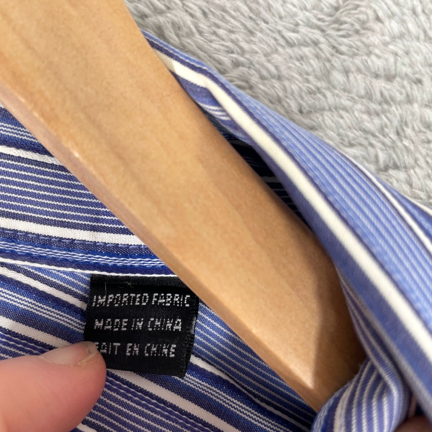 BUGATCHI Bugatchi Uomo Shirt Button-Down Long Sleeve Mens 2XL Blue Striped Classic Button-Up Shirt Mens Size US XXL / EU 58 / 5 - 4 Thumbnail