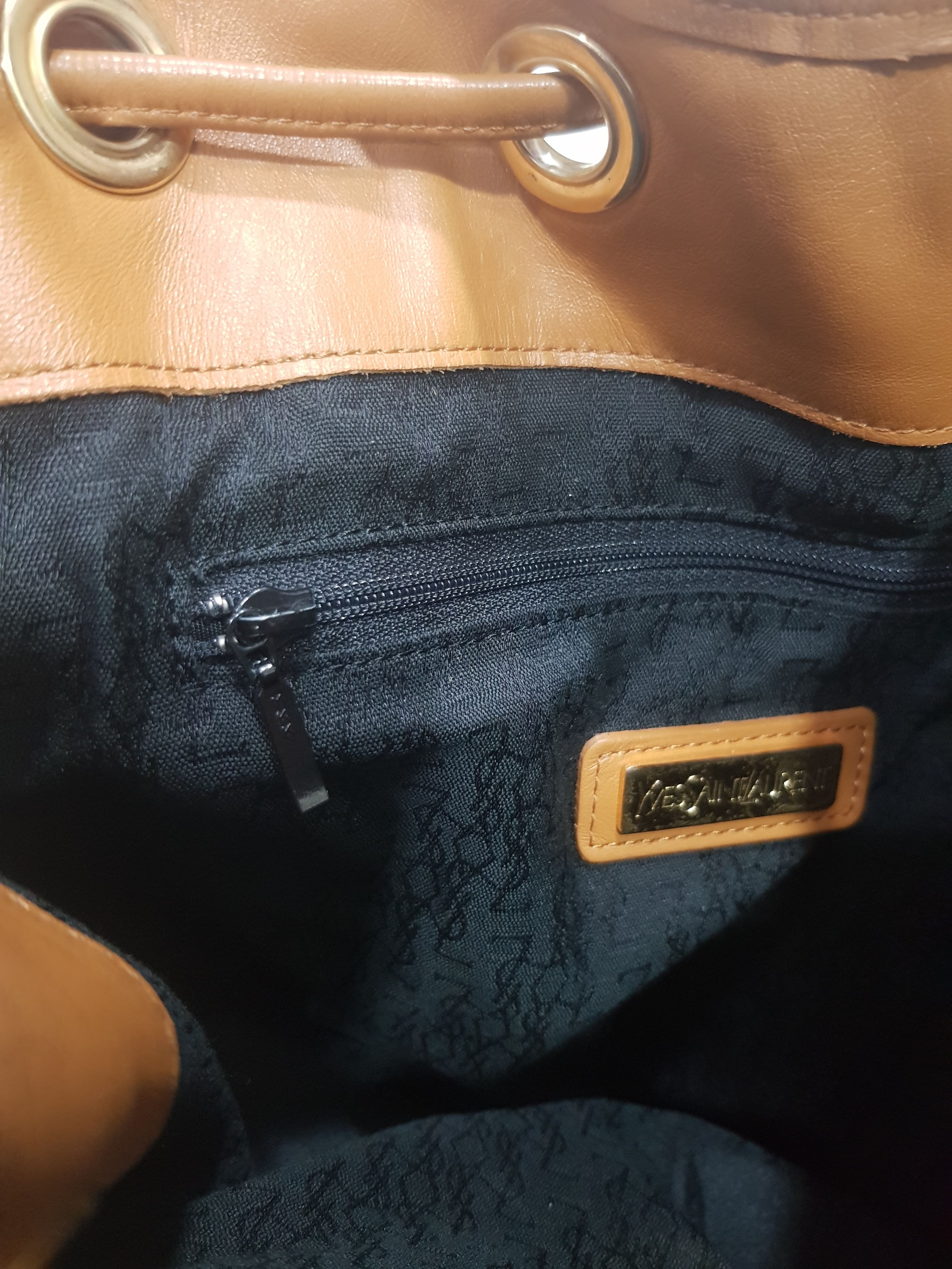 Yves Saint Laurent New Old Stock Saint Laurent YSL Black Drawstring Shoulder Size ONE SIZE - 13 Thumbnail