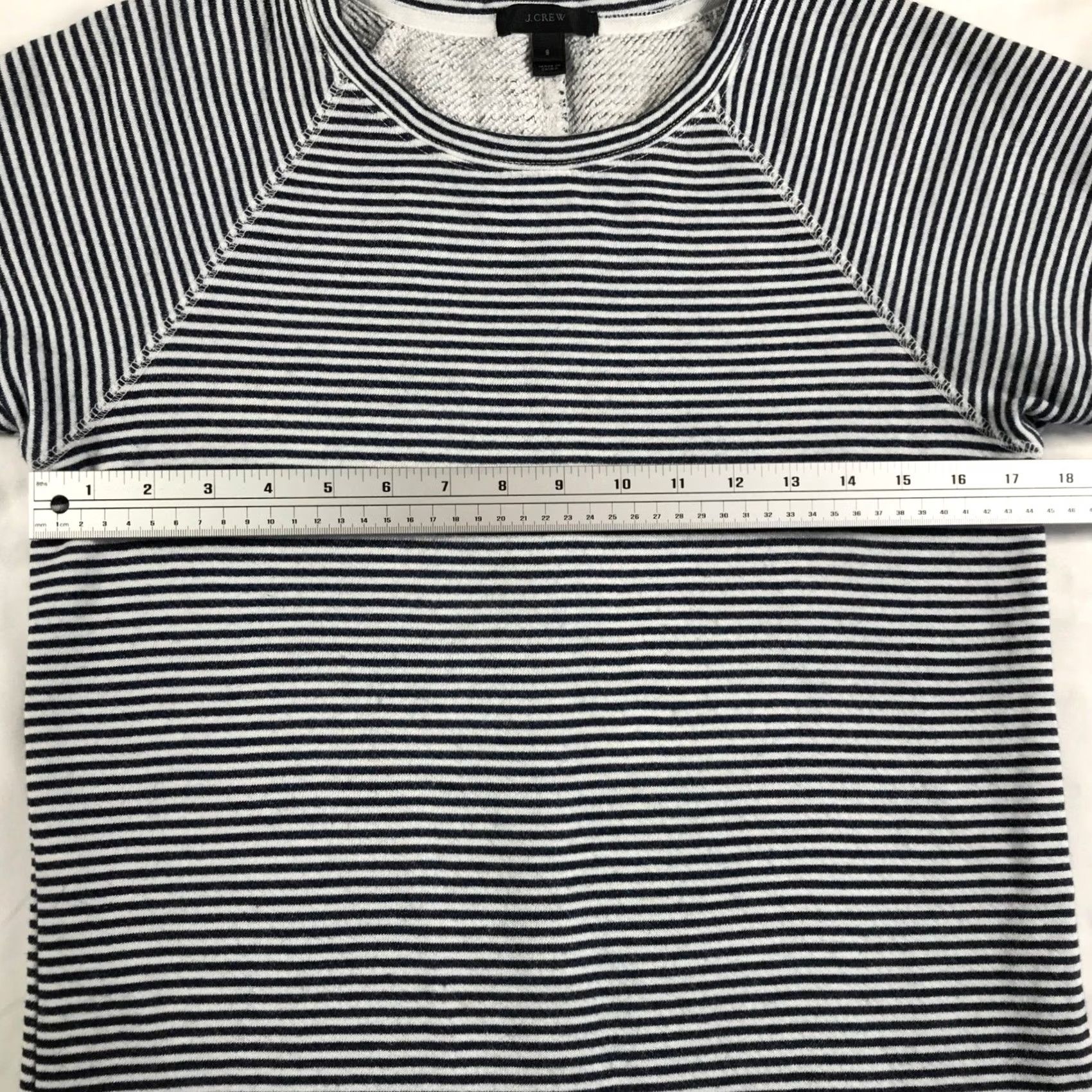 J.Crew J.Crew T-Shirt Dress Small Navy White Striped French Terry Raglan Short Sleeve Womens Size S / US 4 / IT 40 - 3 Thumbnail