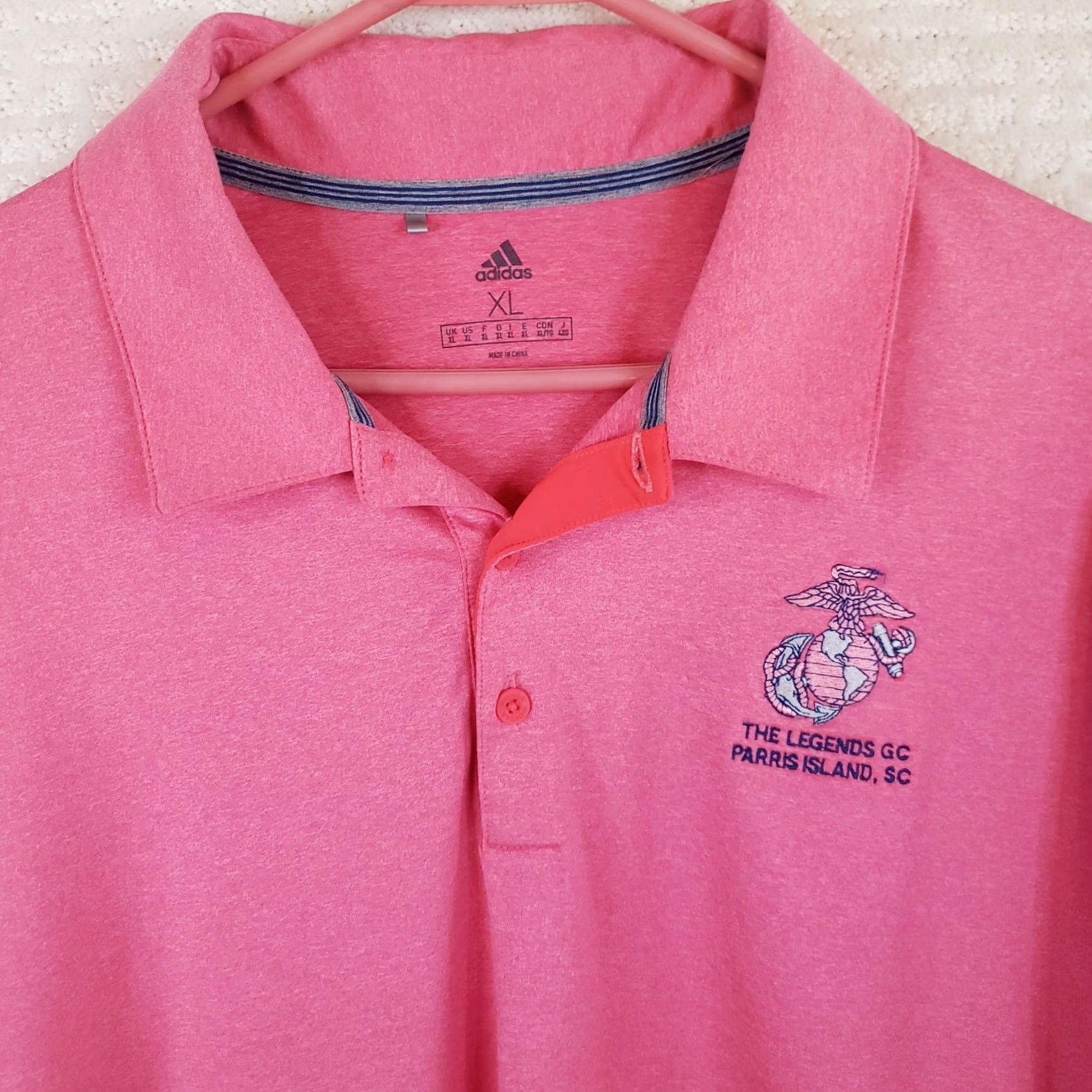 Adidas Adidas Legends Parris Island Golf Polo Shirt Mens XL Pink New Size US XL / EU 56 / 4 - 3 Thumbnail