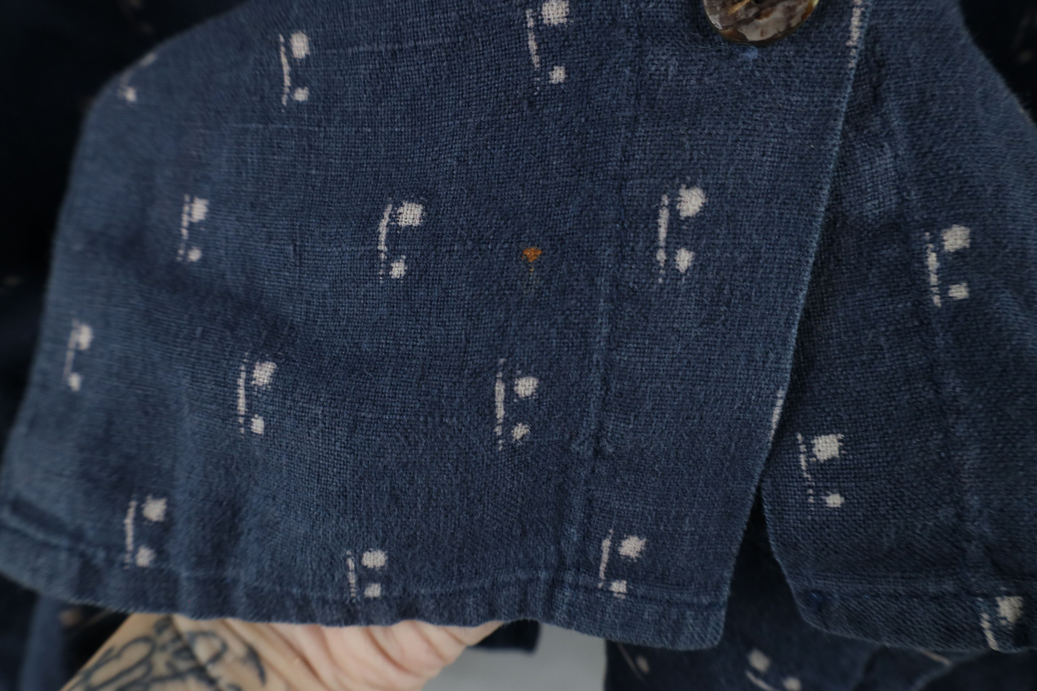 FLAX × Vintage Flax Linen Lagenlook Geometric Collared Button Shirt Size L / US 10 / IT 46 - 5 Thumbnail