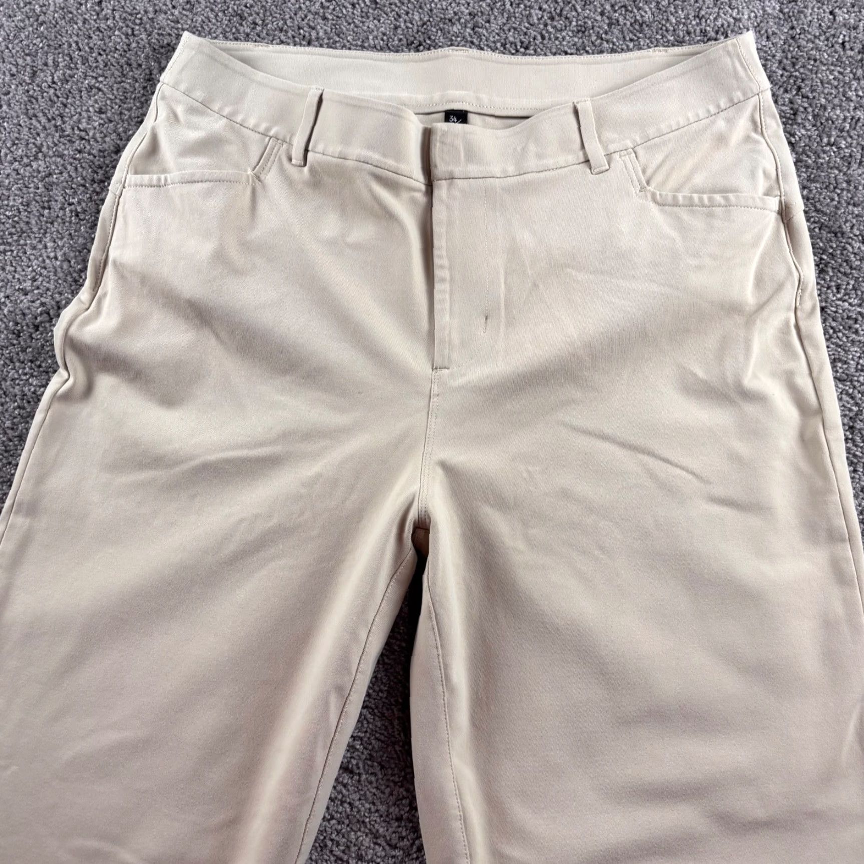 Vintage Public Rec Pants Mens 34x30 Chino Casual Straight Nylon Spandex Ivory Beige Performance Pocketed 30 Inseam Mens Regular, 34 Waist Size US 34 / EU 50 - 2 Thumbnail