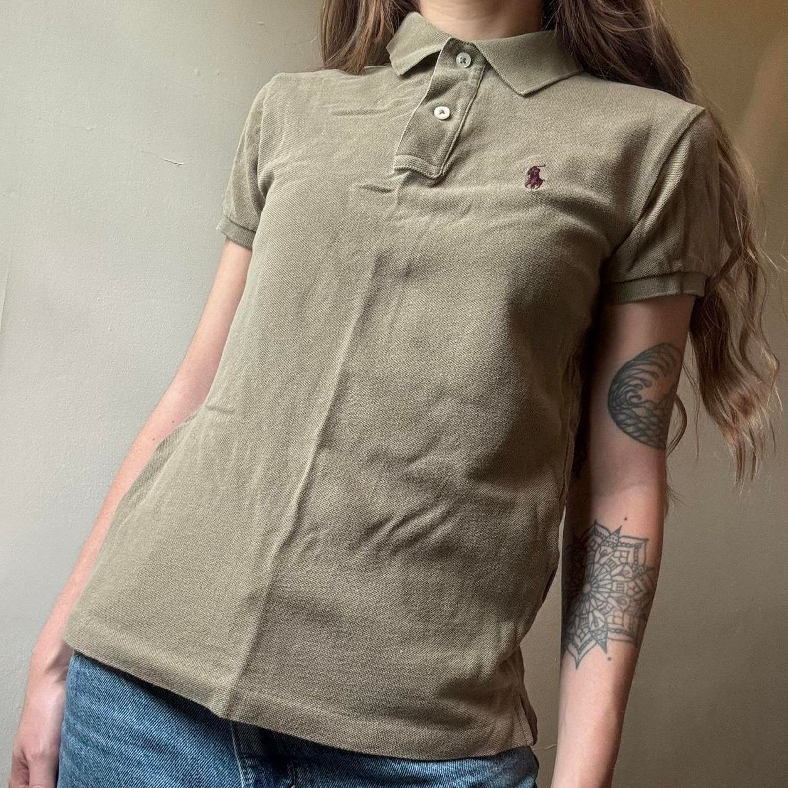 Ralph Lauren Vintage Ralph Lauren Khaki Green Polo XS Cotton Preppy Size XS / US 0-2 / IT 36-38 - 2 Thumbnail