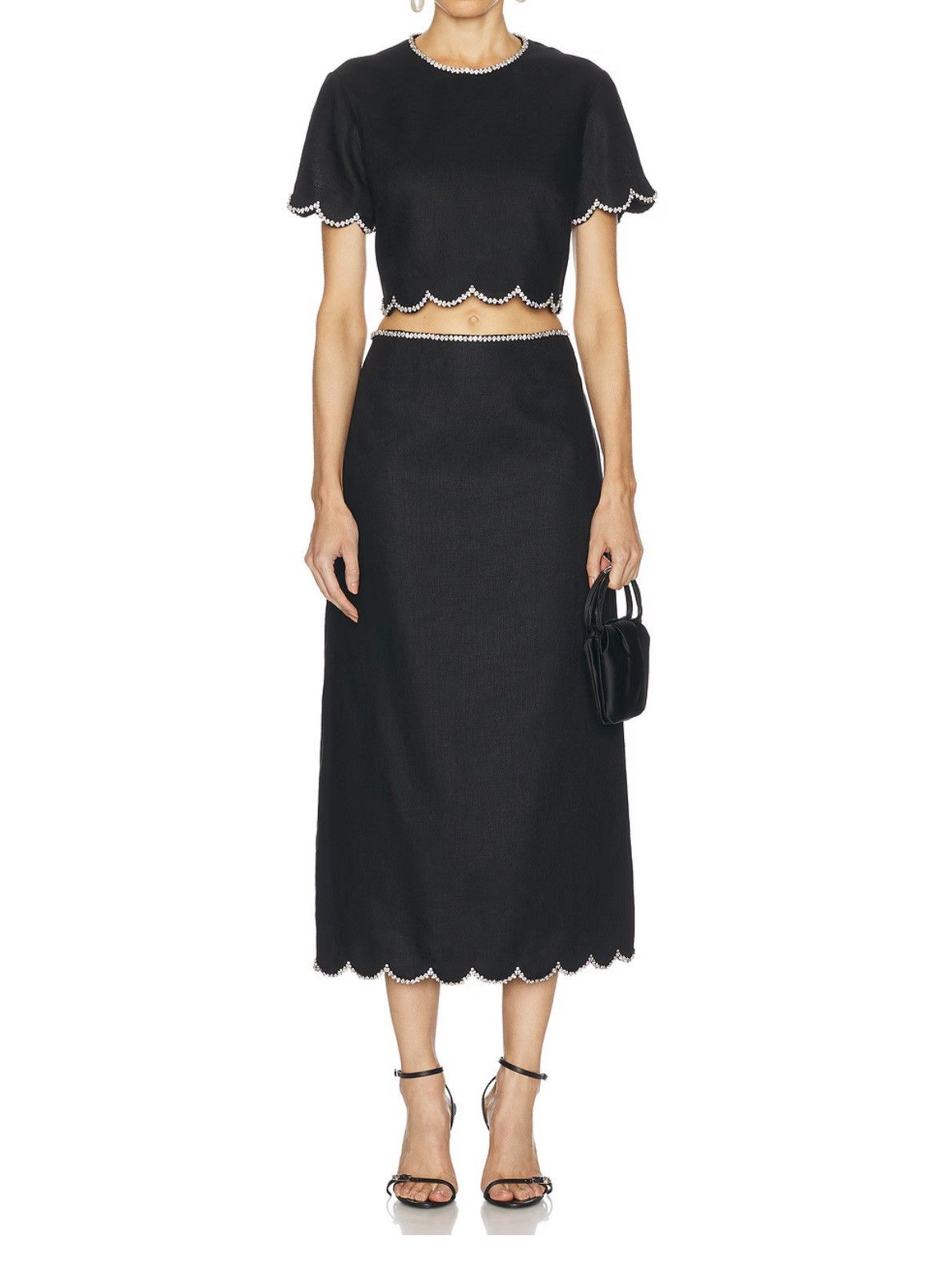Zimmermann ZIMMERMANN Crush Scalloped Midi Skirt Zimmermann size 2 Size 30" / US 8 / IT 44 - 3 Thumbnail