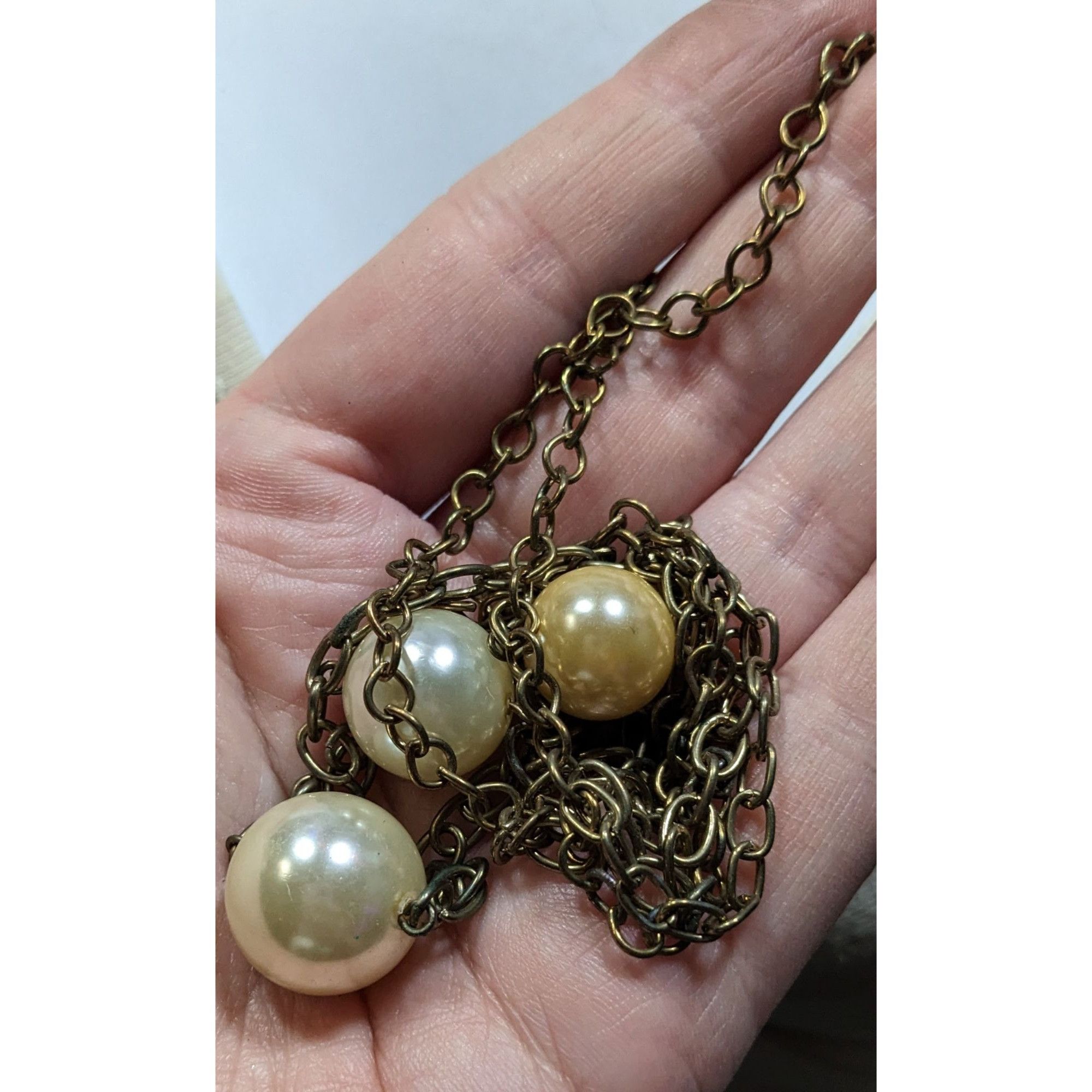 Other Vintage Glam Layered Chain Necklace With Faux Pearls Size ONE SIZE - 5 Thumbnail