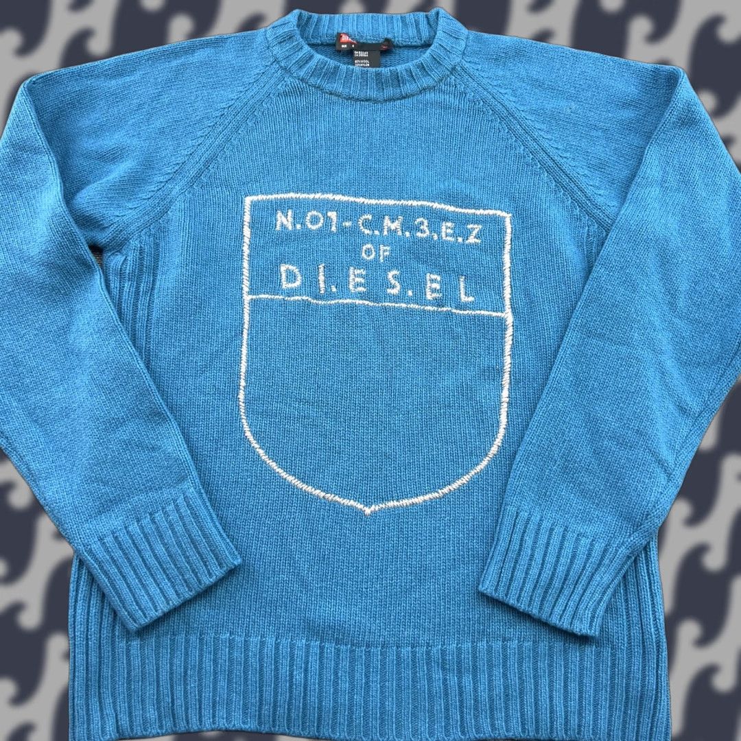 Diesel VINTAGE Diesel Sweater Mens Small Blue Crew Neck Wool Pullover Jumper Size US S / EU 44-46 / 1 - 1 Thumbnail