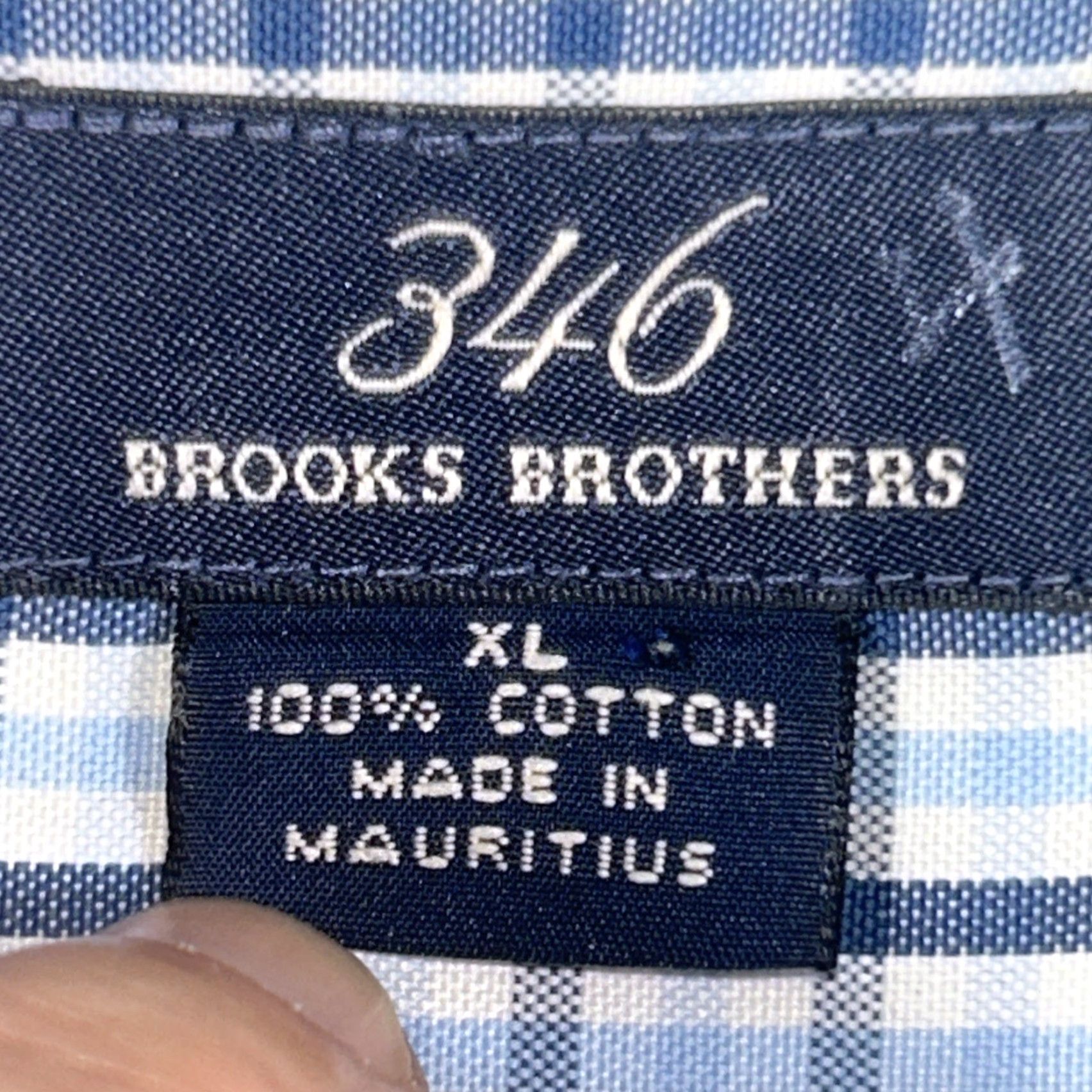Brooks Brothers Brooks Brothers 346 Shirt Mens XL Blue Check Button Down Long Sleeve Size US XL / EU 56 / 4 - 3 Thumbnail