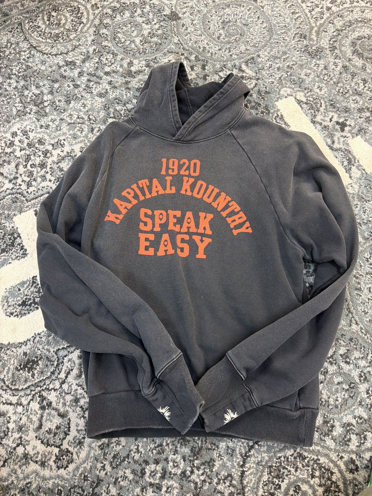 Kapital Kountry Speak Easy hooded sweatshirt grey orange
