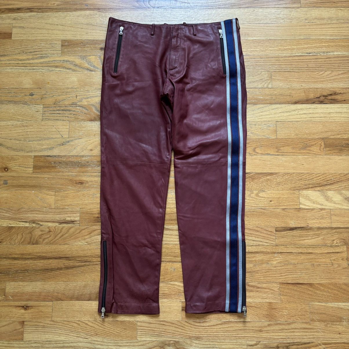 Prada SS2000 Leather Racing Pants Size US 32 / EU 48 - 1 Thumbnail