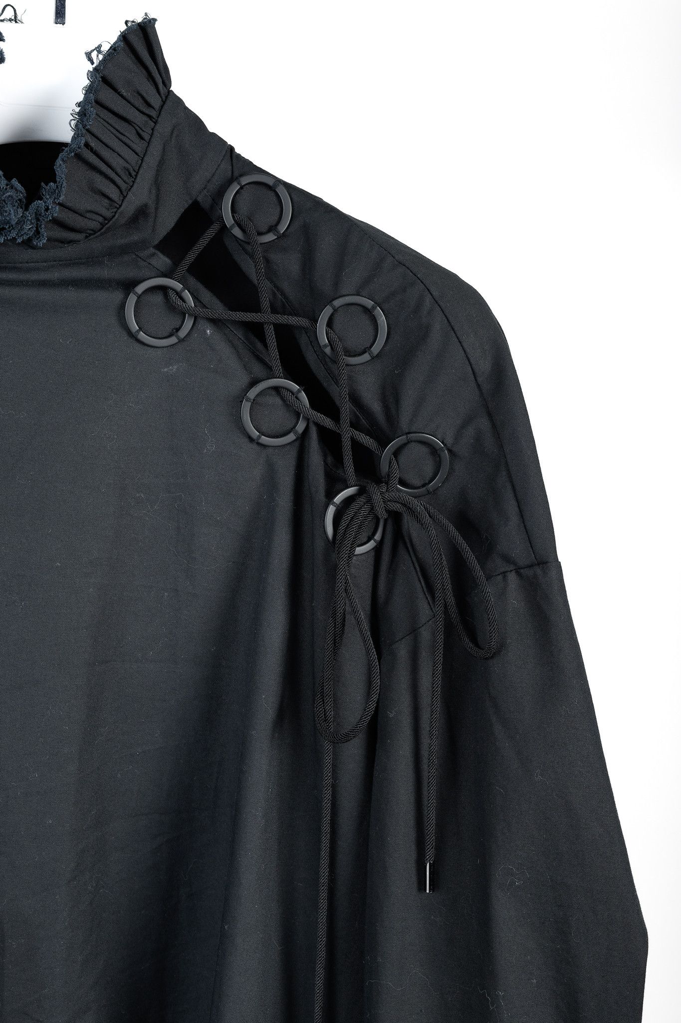 ELLERY Ellery Rail Road Black Cotton Oversized Lace-Up Shirt Size S / US 4 / IT 40 - 5 Thumbnail