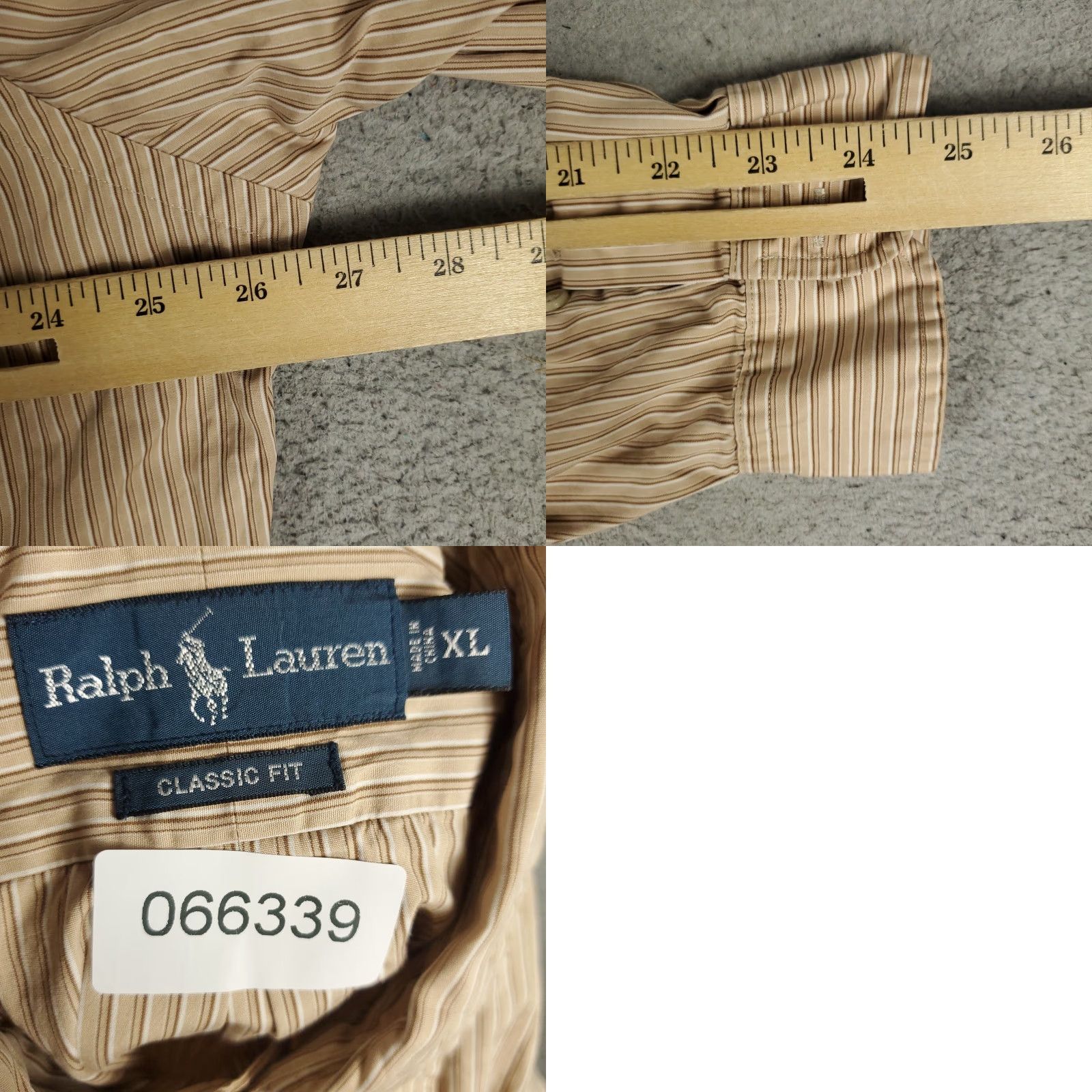 Ralph Lauren Ralph Lauren Shirt Mens XL Beige Striped Pony Button Up Long Sleeve Size US XL / EU 56 / 4 - 8 Thumbnail