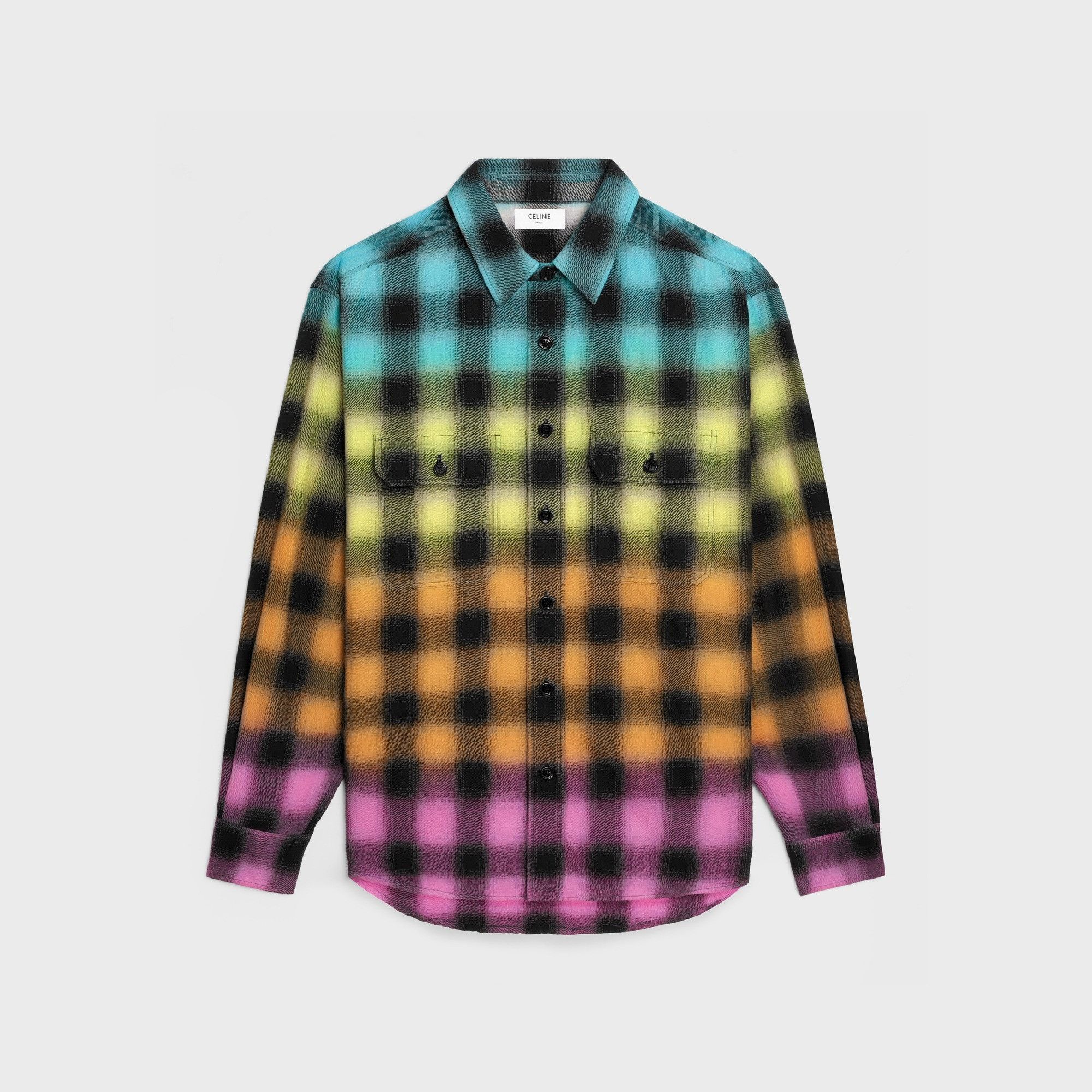 Celine RUNWAY CELINE FLANNEL LOOSE SHIRT IN CHECKED COTTON | Grailed