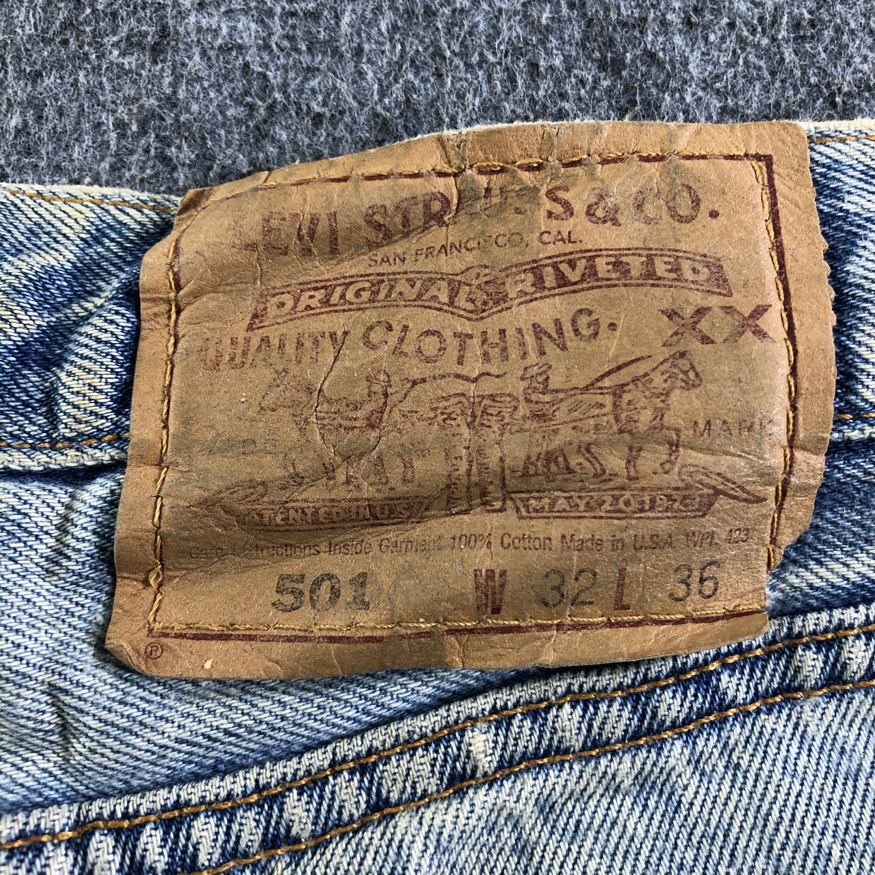 Levi's Vintage 90s Light Wash Levis 501 Jeans-J4036 Size US 32 / EU 48 - 5 Thumbnail