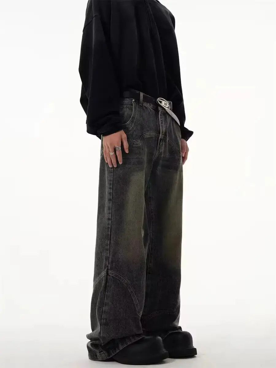 Japanese Brand Retro heavy distressed micro flared patchwork jeans Size US 32 / EU 48 - 3 Thumbnail