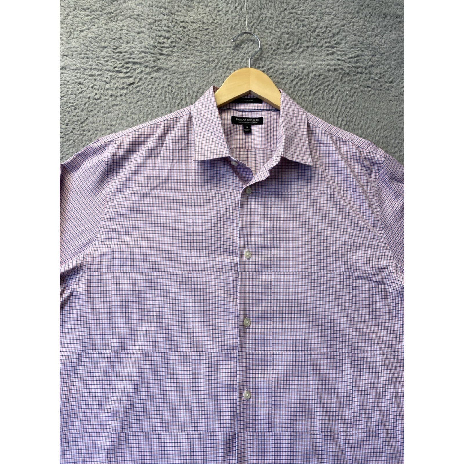 Banana Republic BANANA REPUBLIC Cotton Plaid Long Sleeve Shirt XL Pink Casual Mens Size US XL / EU 56 / 4 - 2 Thumbnail