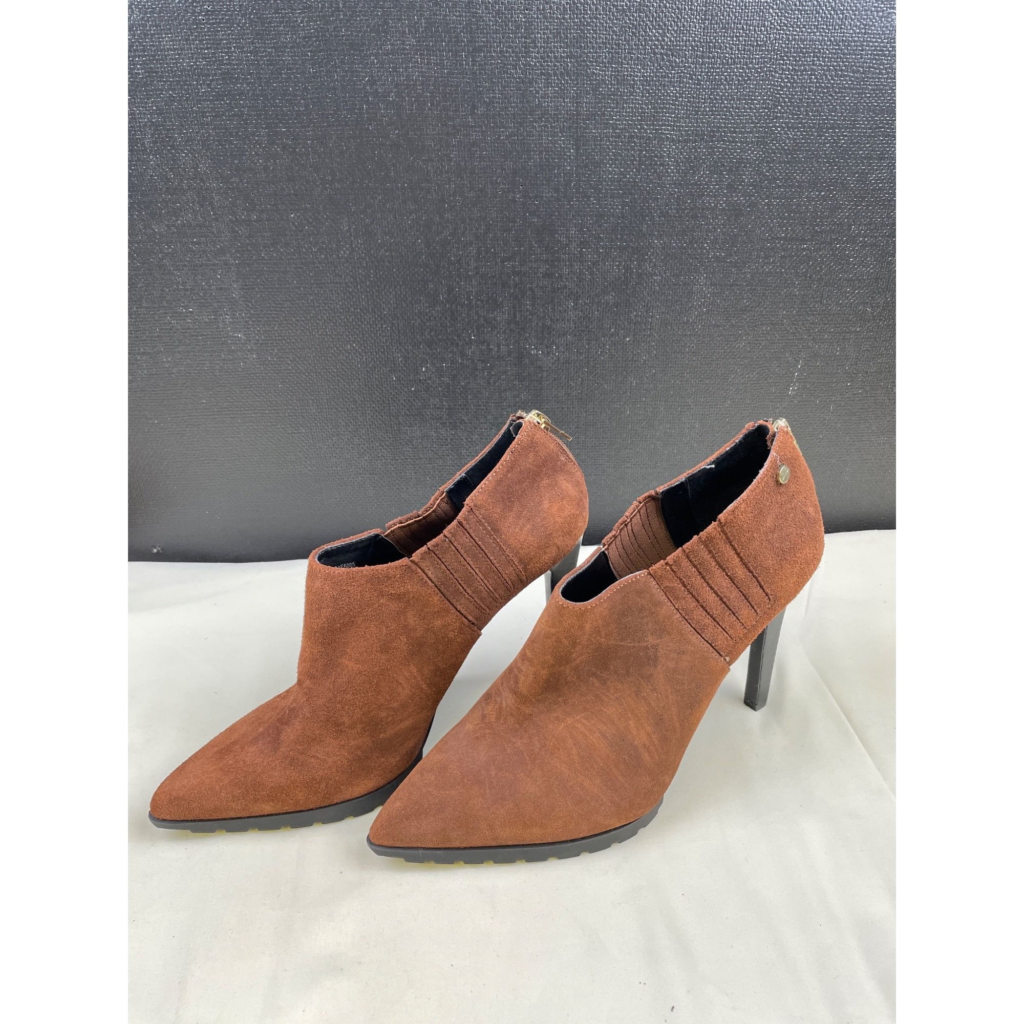 Calvin Klein Calvin Klein Women's Brown Suede Shoes/ Boots Heel 4.5" Size Size US 10 / IT 40 - 1 Thumbnail