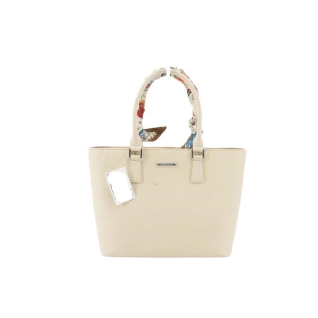 Burberry Burberry Off White Leather Tote Hand Bag with Scarf Size ONE SIZE - 1 Thumbnail