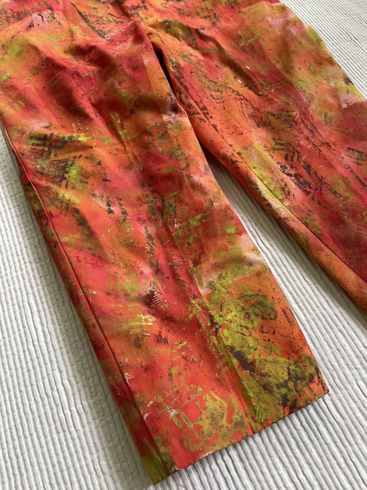 Handmade Ugly Madras Hand Painted Camo Pants Size US 32 / EU 48 - 3 Thumbnail