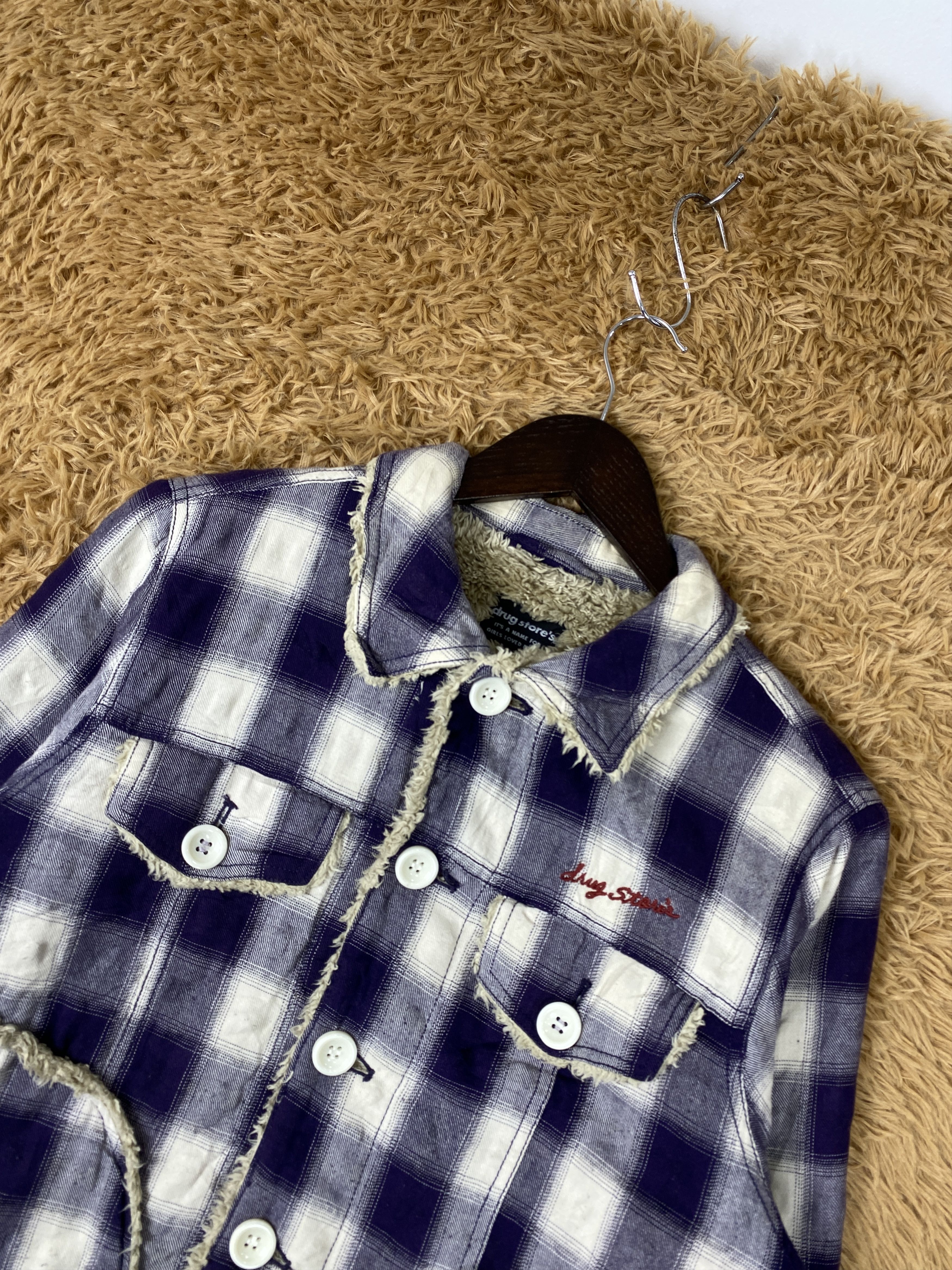 Japanese Brand Vintage Drug Store's Flannel Sherpa Lining Jacket J1980 Size US XS / EU 42 / 0 - 2 Thumbnail