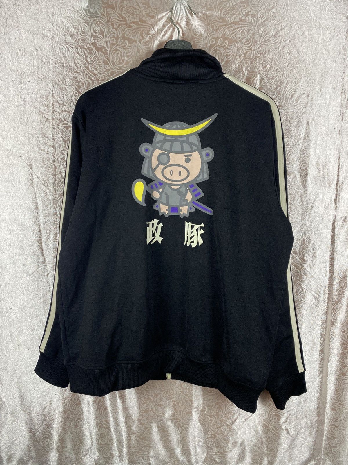 Japanese Brand Japanese Samurai Graphic Track Jacket Black Streetwear Size US XL / EU 56 / 4 - 9 Thumbnail